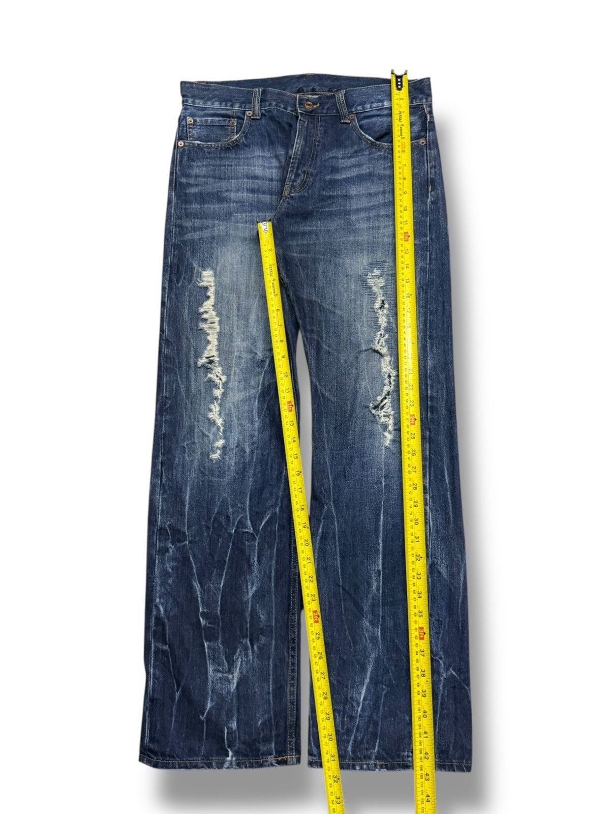Japanese Brand Vintage Japanese Brand Y2K Distressed Denim jeans | W35 Size US 35 - 11 Thumbnail