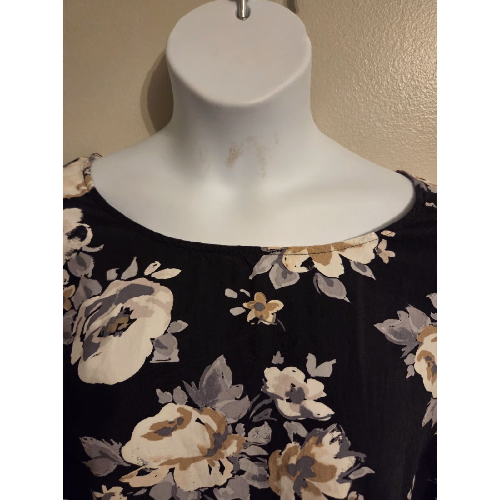 Old Navy Old Navy Gray Floral Print Mini Shift Dress 3X Plus Size XXL / US 16-18 / IT 52-54 - 2 Thumbnail