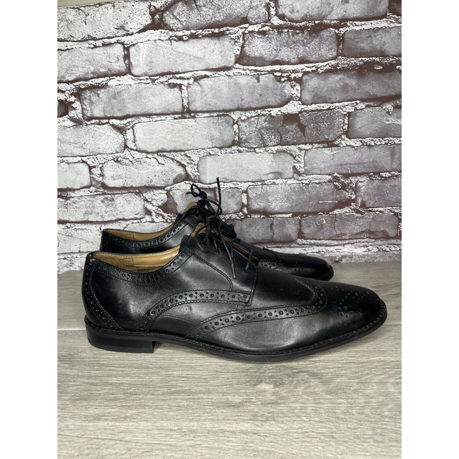 Florsheim Florsheim Black Leather Wingtip Lace Up Dress Shoes Men Sz 1 Size US 12 / EU 45 - 14 Thumbnail
