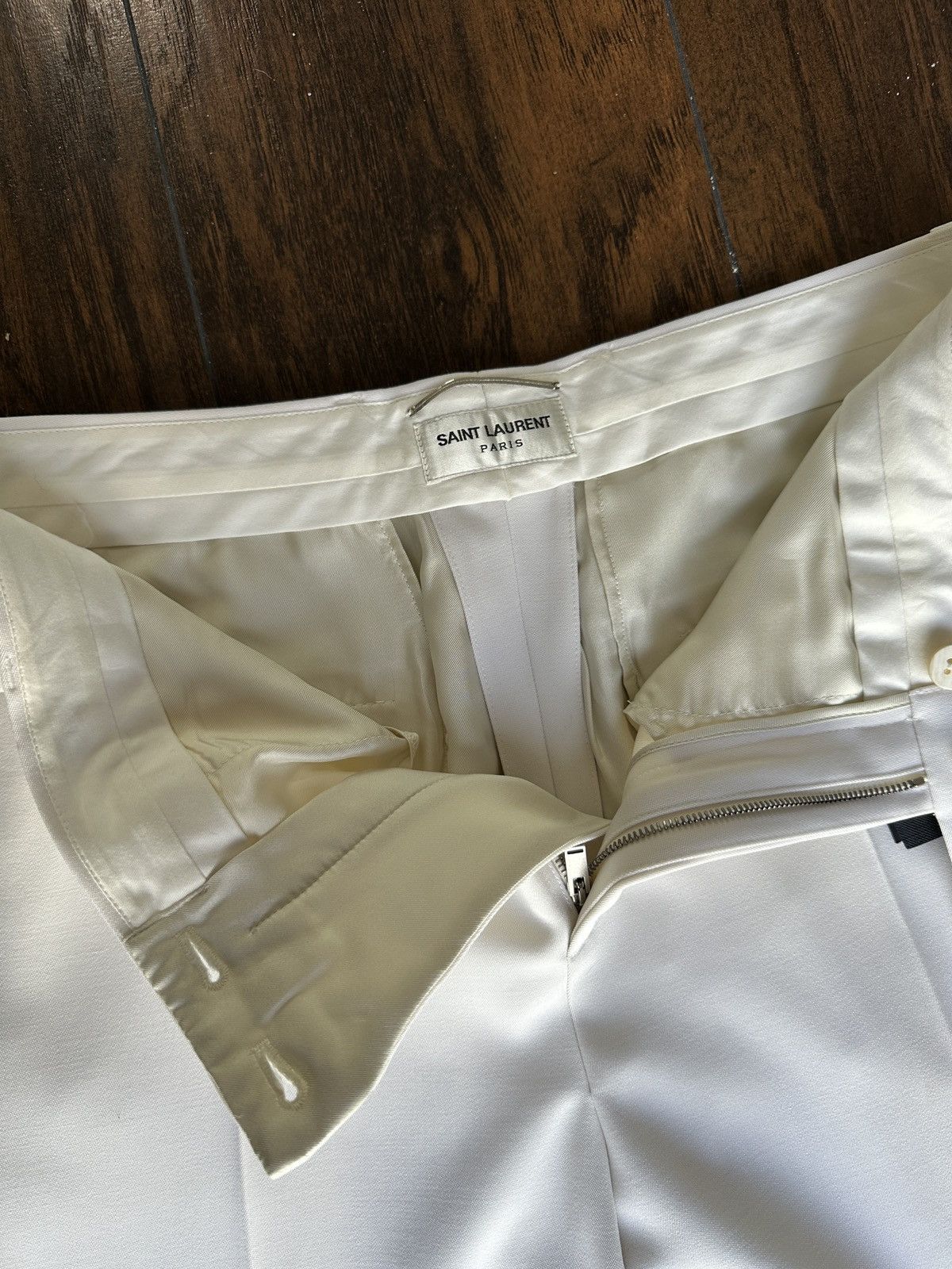 Saint Laurent Paris Ivory Wool Suit Pants Size 48R - 4 Thumbnail