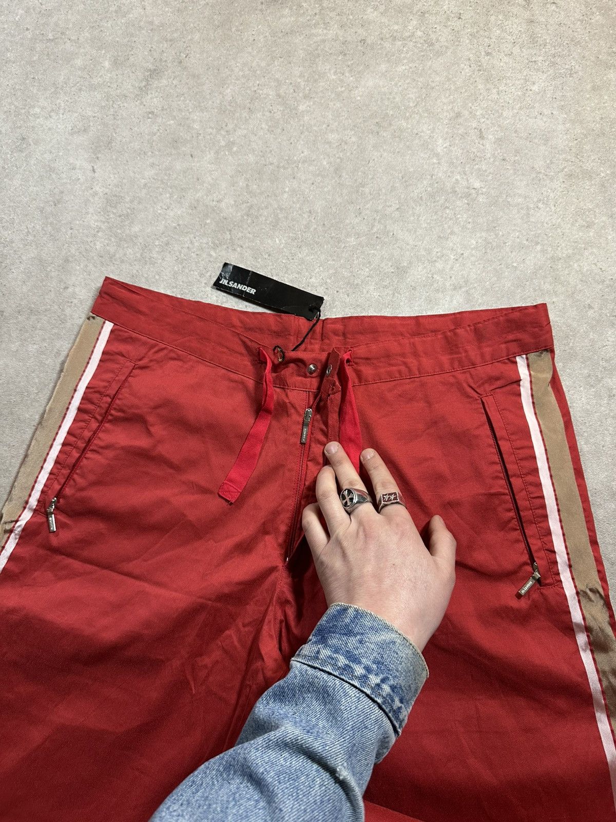 Jil Sander Jil Sander Archive T-Stripe Pants Red Side Stripe 36 Size US 36 / EU 52 - 8 Thumbnail