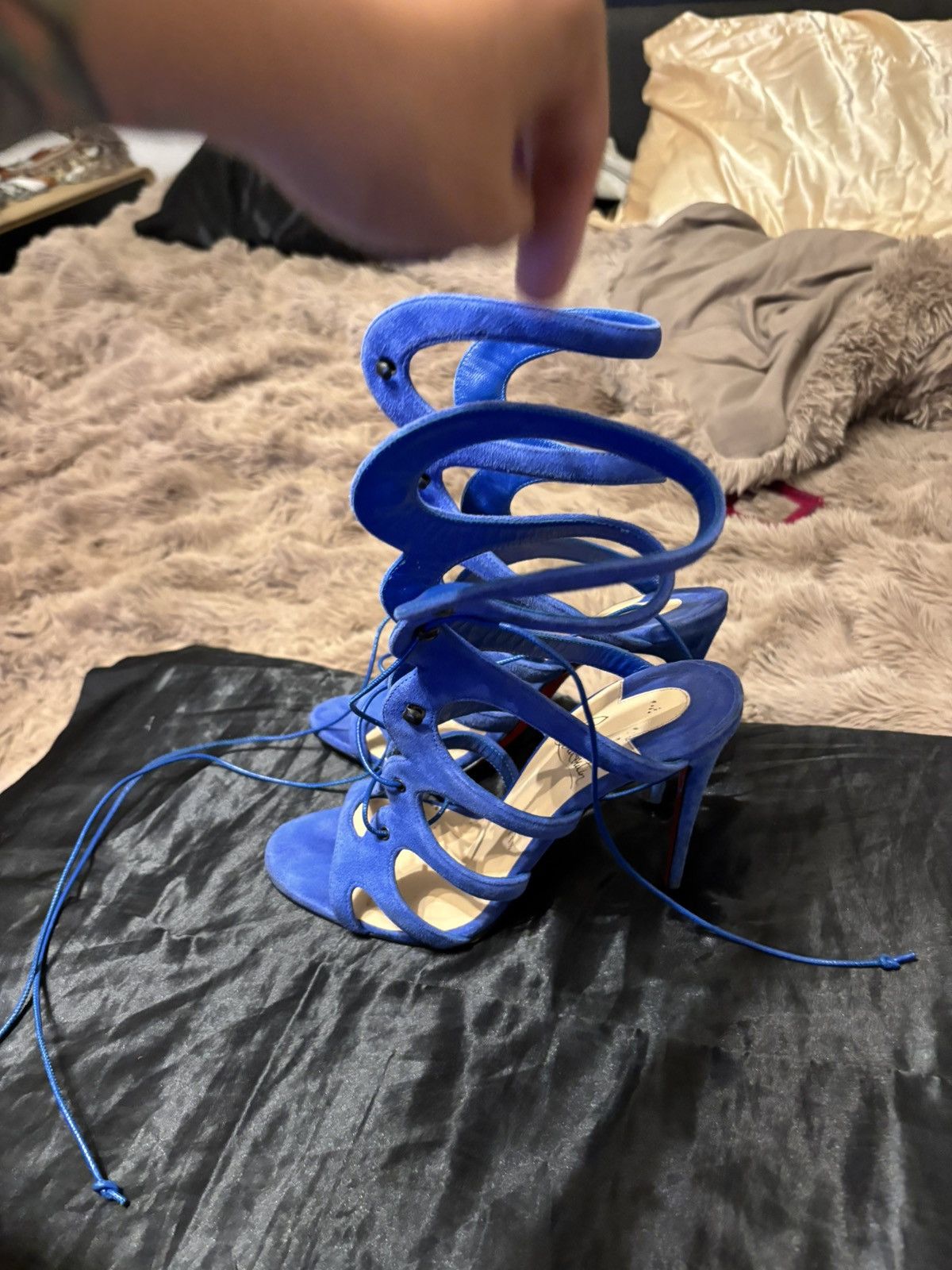 Christian Louboutin Christian Louboutin “Amazoulo” Lace-Up Heels – Size 37 Size US 7 / IT 37 - 2 Thumbnail