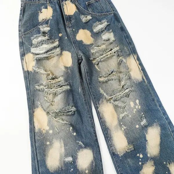 Japanese Brand × Vintage Ripped Distressed Baggy Jeans Size US 32 / EU 48 - 3 Thumbnail