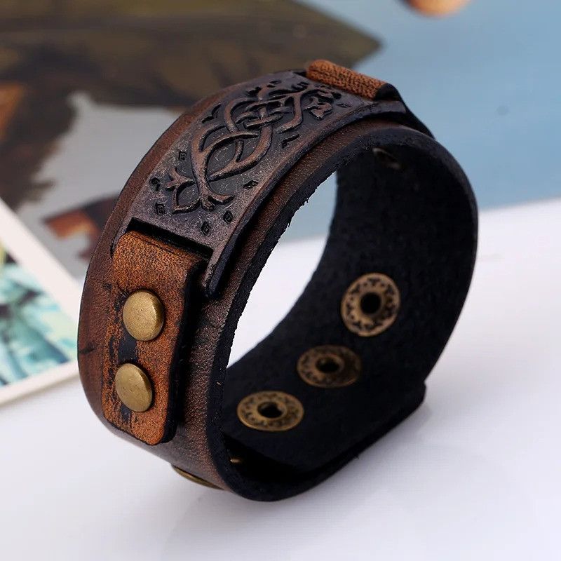 Jewelry × Leather Retro Leather Bracelet Size ONE SIZE - 4 Thumbnail