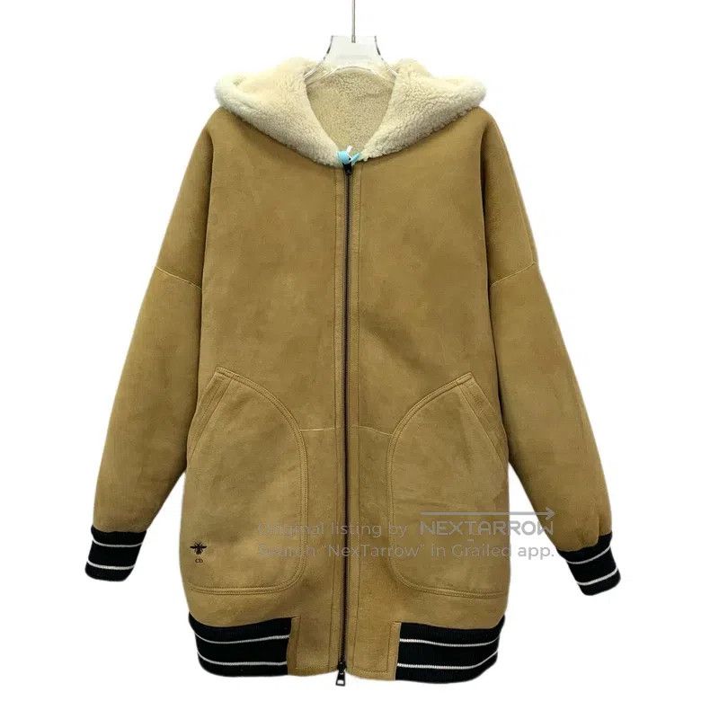 Dior Dior Colour-blocked wool leather bee embroidery hooded zip Size XS / US 0-2 / IT 36-38 - 1 Thumbnail