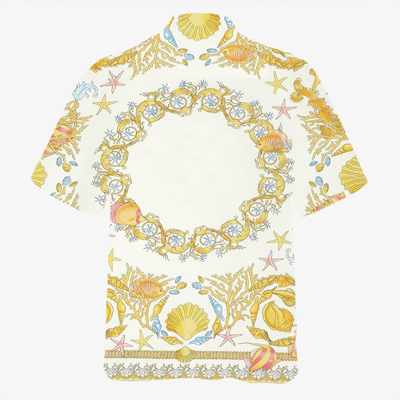 The Unbranded Brand Barocco Shirt, Baroque Print Short Sleeve Button Down Size US S / EU 44-46 / 1 - 2 Thumbnail