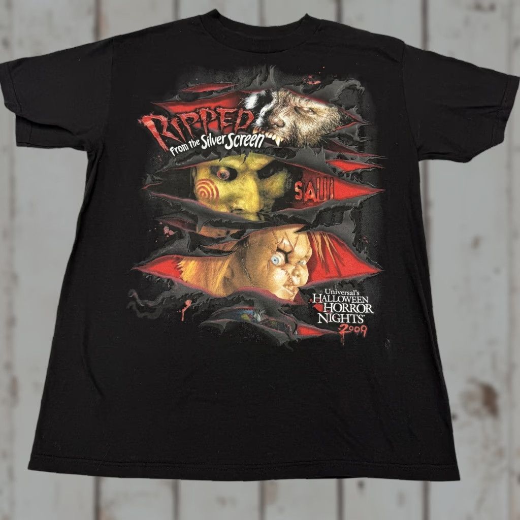 Vintage VINTAGE Universal Studios Shirt Mens Medium Halloween Horror Nights 2009 Chucky Saw Size US M / EU 48-50 / 2 - 1 Thumbnail