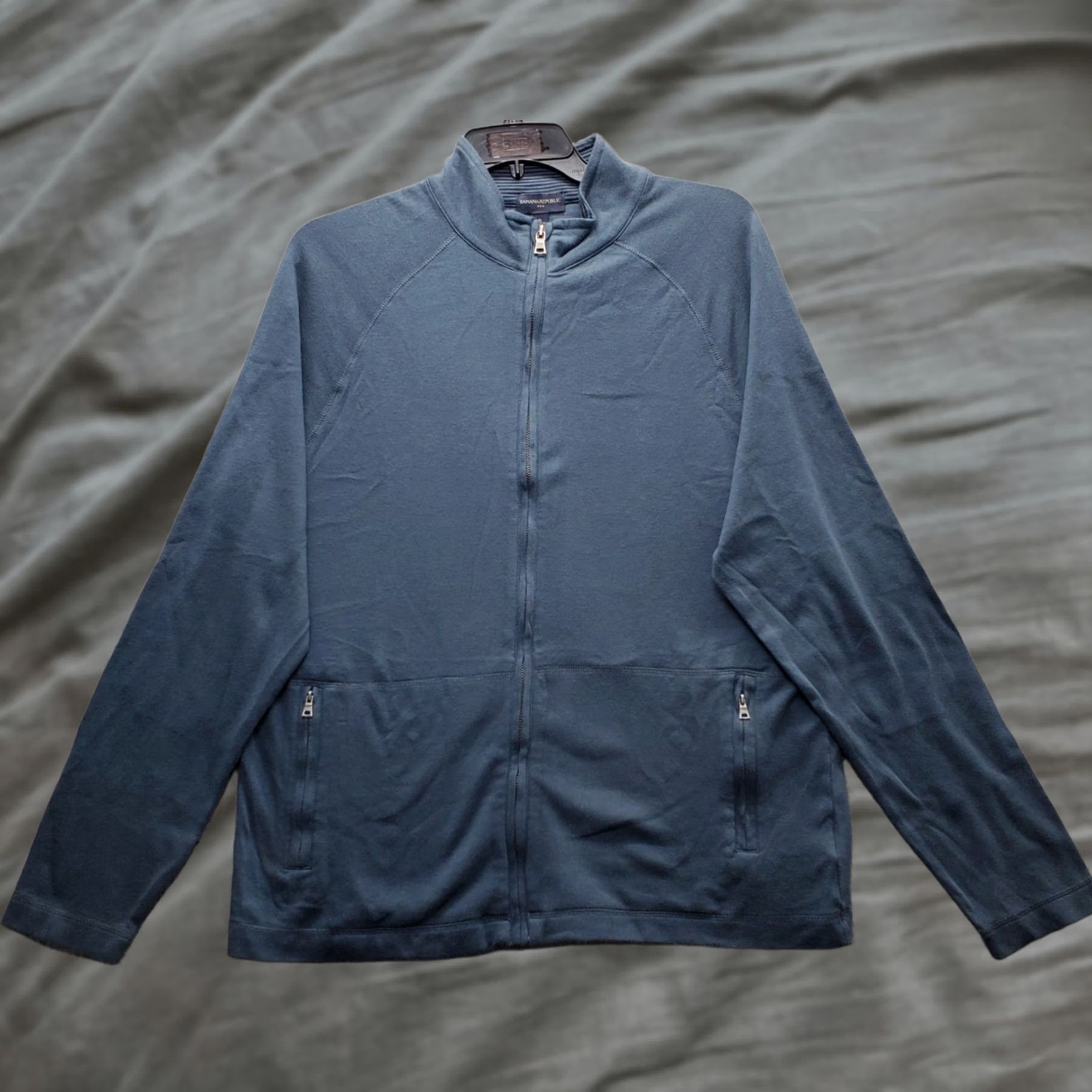 Banana Republic Banana Republic Fleece Jacket Womens XL Blue Zipper Pockets Mock Neck Full Zip Size XL / US 12-14 / IT 48-50 - 1 Thumbnail