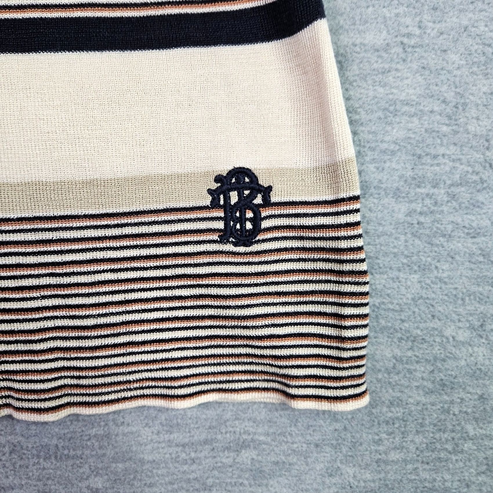 Tory Burch Tory Burch Women's XS Pullover Silk Knit Striped Knit Silk Alpaca 3/4 Sleeve Sweater Multicolor Modern Logo Knitted Pullover Sweater Womens XS Size XS / US 0-2 / IT 36-38 - 7 Thumbnail