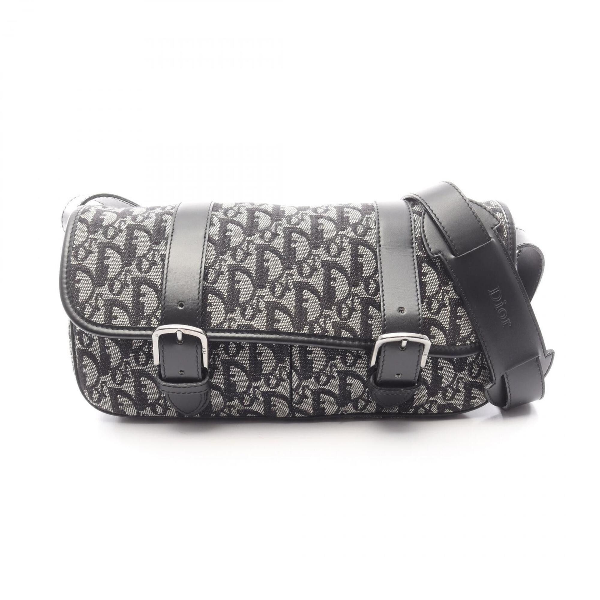 Dior Christian Dior Dior Trotter Messenger Bag, Shoulder Handbag, Canvas, Leather, Women's, Navy/Black Size ONE SIZE - 1 Thumbnail