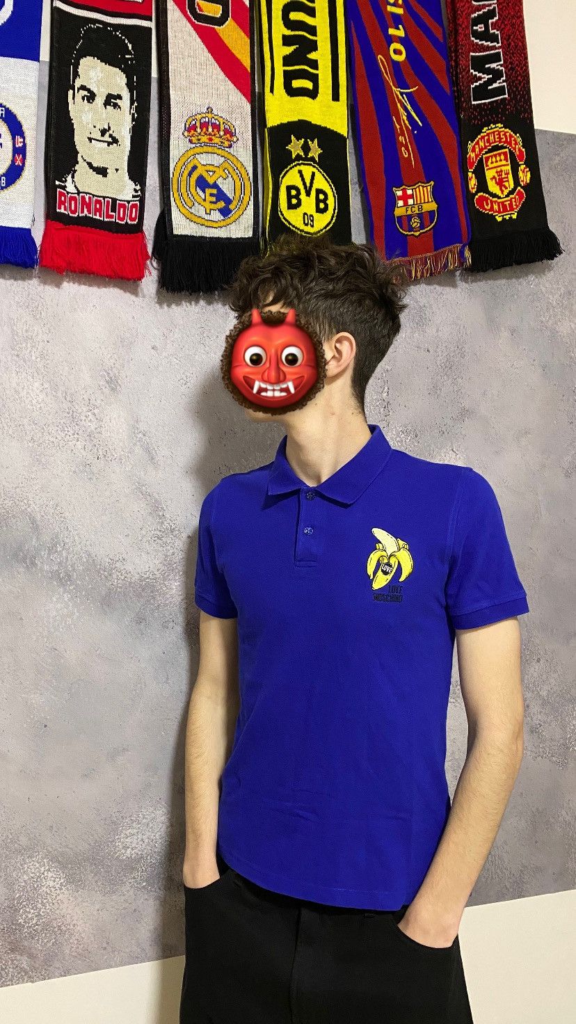 Designer × Moschino Rare Love Moschino Banan Polo Blue Size S Size US S / EU 44-46 / 1 - 1 Thumbnail
