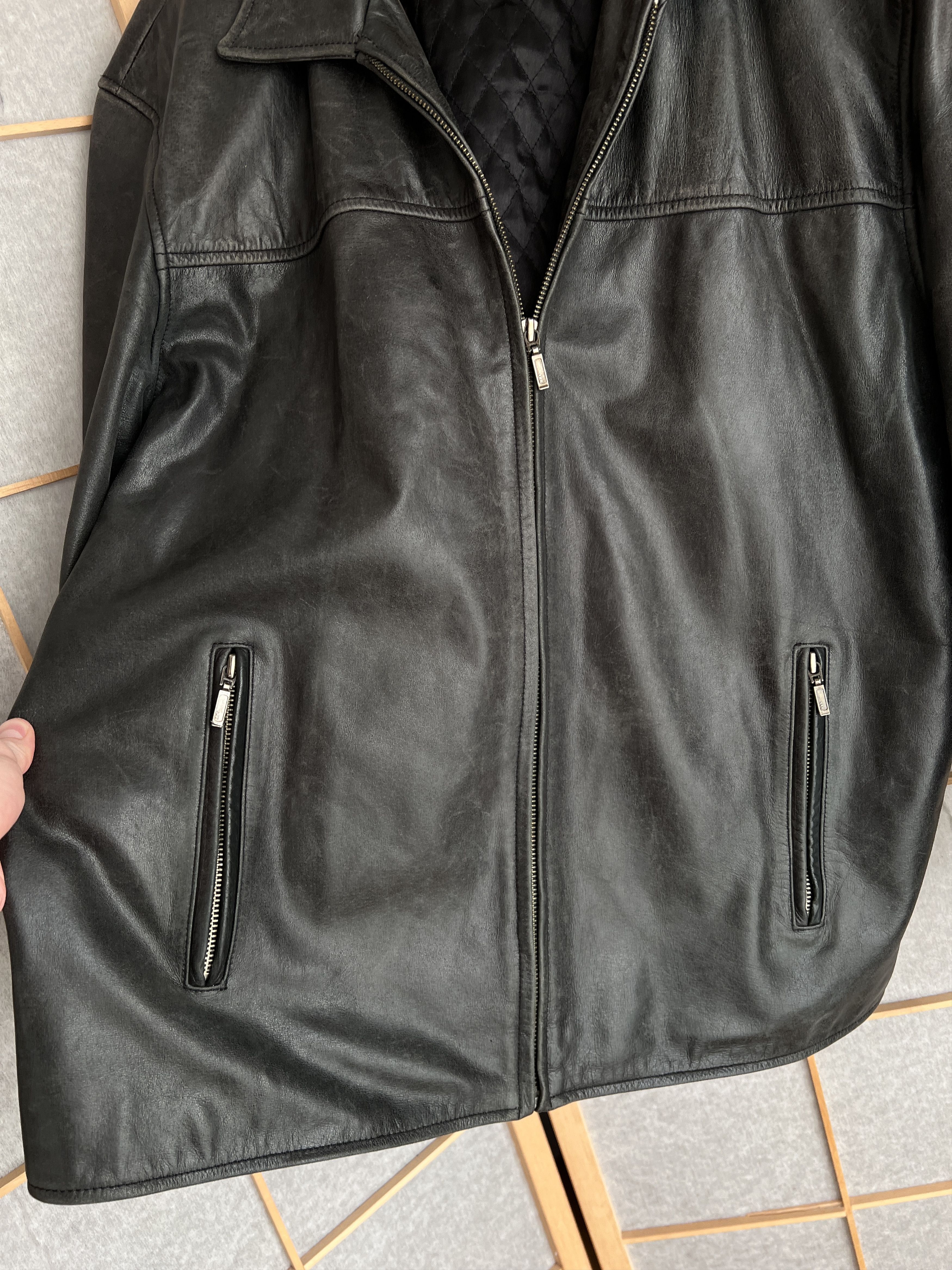 If Six Was Nine Vintage 90s Faded Leather coat hard jacket baggy y2k opium Size US L / EU 52-54 / 3 - 21 Thumbnail