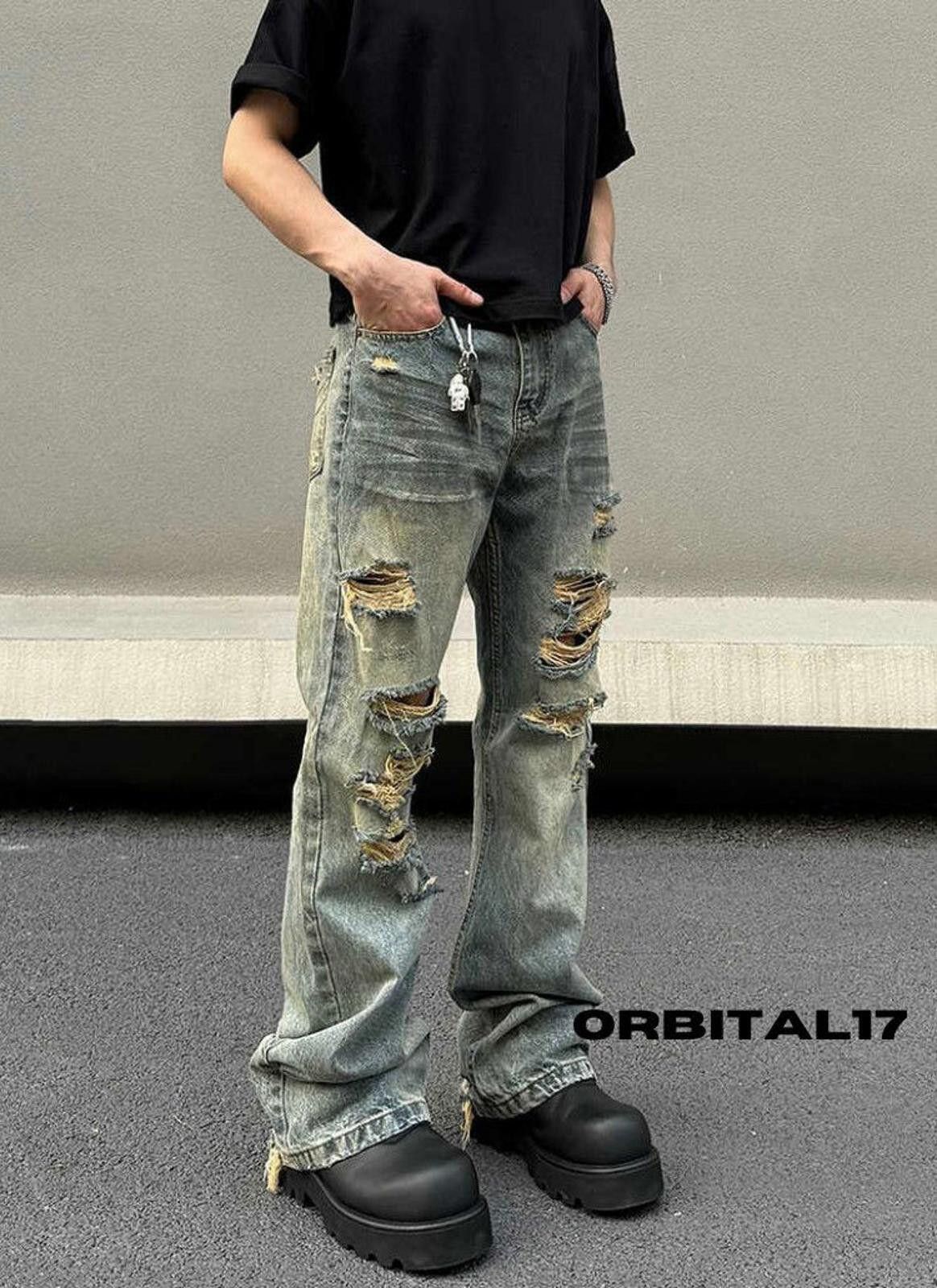 Other Blue Distressed Relaxed Denim Jeans, Baggy Ripped Jeans Size US 28 / EU 44 - 1 Thumbnail