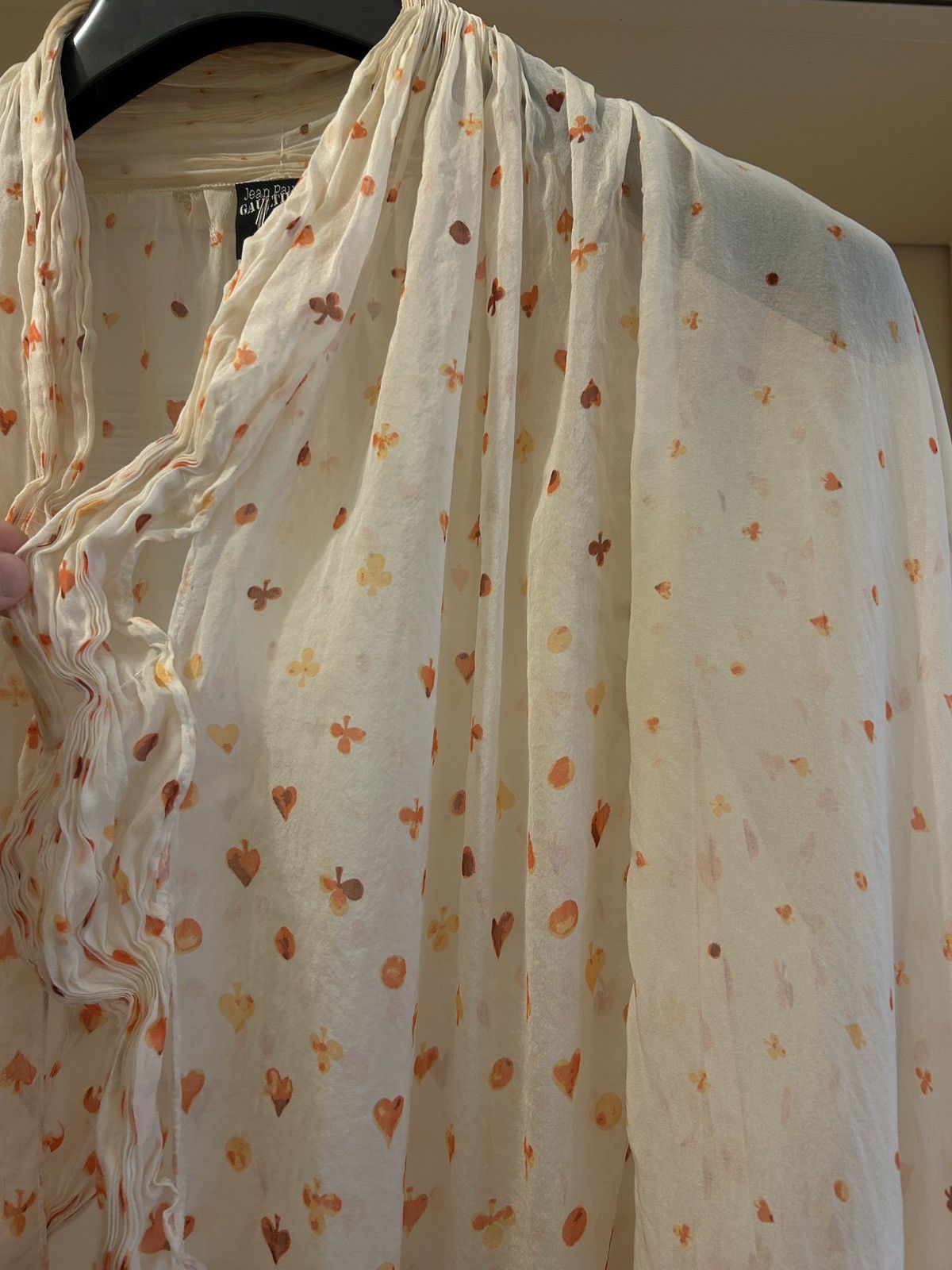 Jean Paul Gaultier Vintage pleated silk blouse with printed pattern Size M / US 6-8 / IT 42-44 - 4 Thumbnail