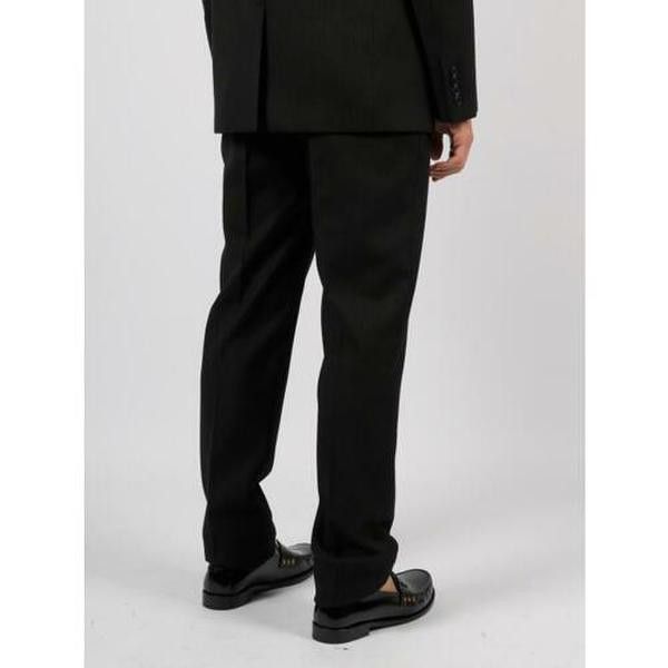 Saint Laurent Paris o1s1wg111124 High-Waisted Pants in Striped Wool in Black Size US 36 / EU 52 - 5 Thumbnail