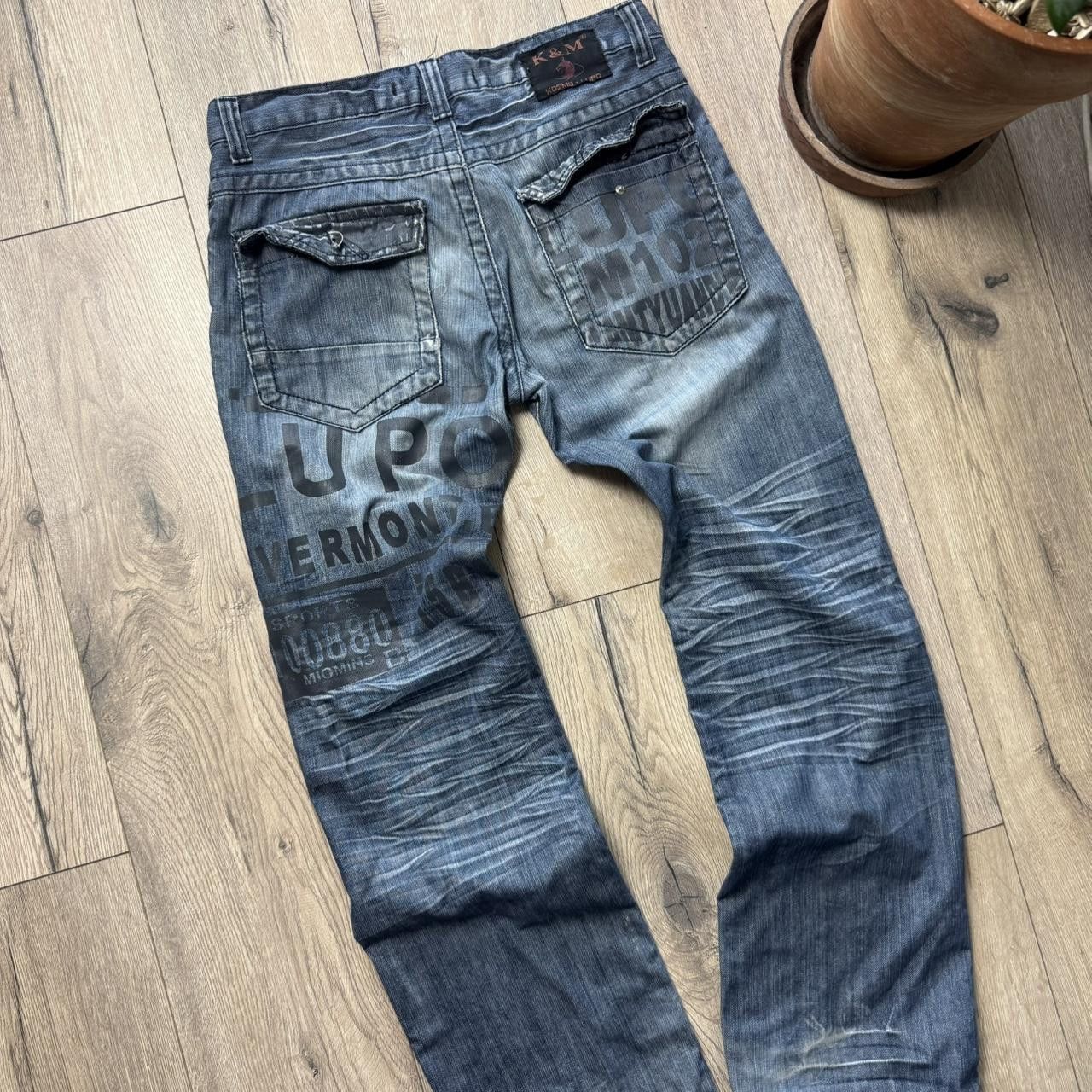 Vintage Kosmo Lupo ribbed Bottoms Wide Leg Jeans Opium Affilaction Size US 34 / EU 50 - 3 Thumbnail