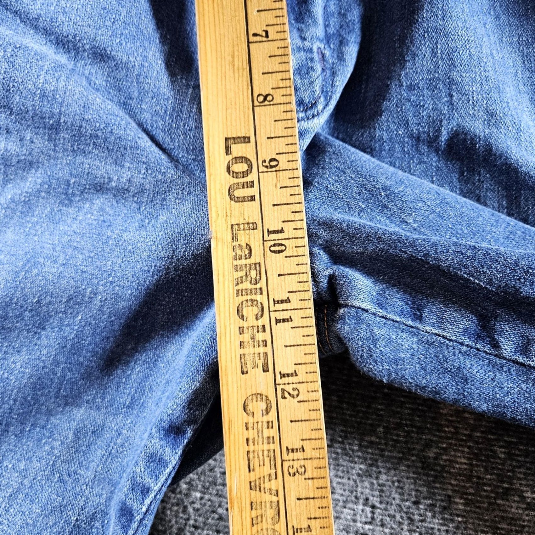 Wrangler VINTAGE Wrangler Jeans 7M561 Mens 31x30 Blue Relaxed Wide-Leg USA Denim Thick Cotton Zip Pockets Light Distressed 80s Mens Size US 31 - 5 Thumbnail