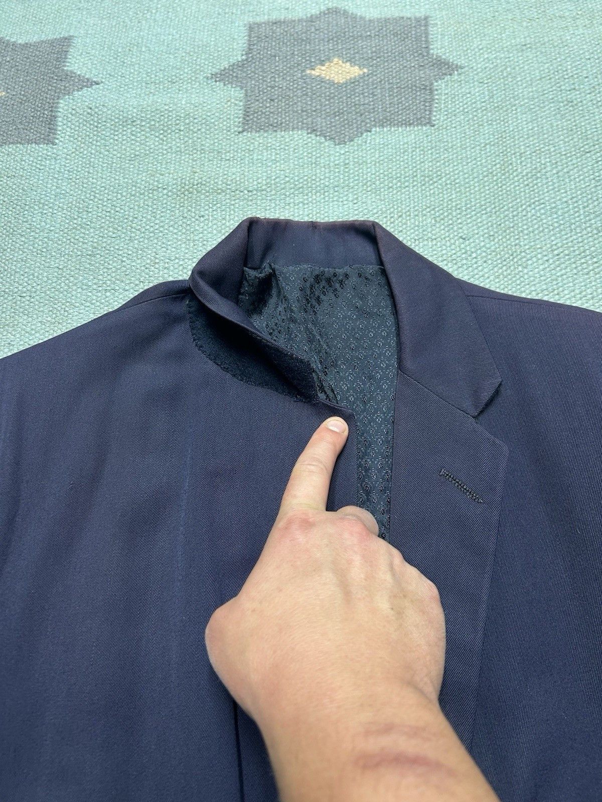 Vintage 1950s sport coat blazer gabardine faded navy Union men’s 40? Size US M / EU 48-50 / 2 - 4 Thumbnail