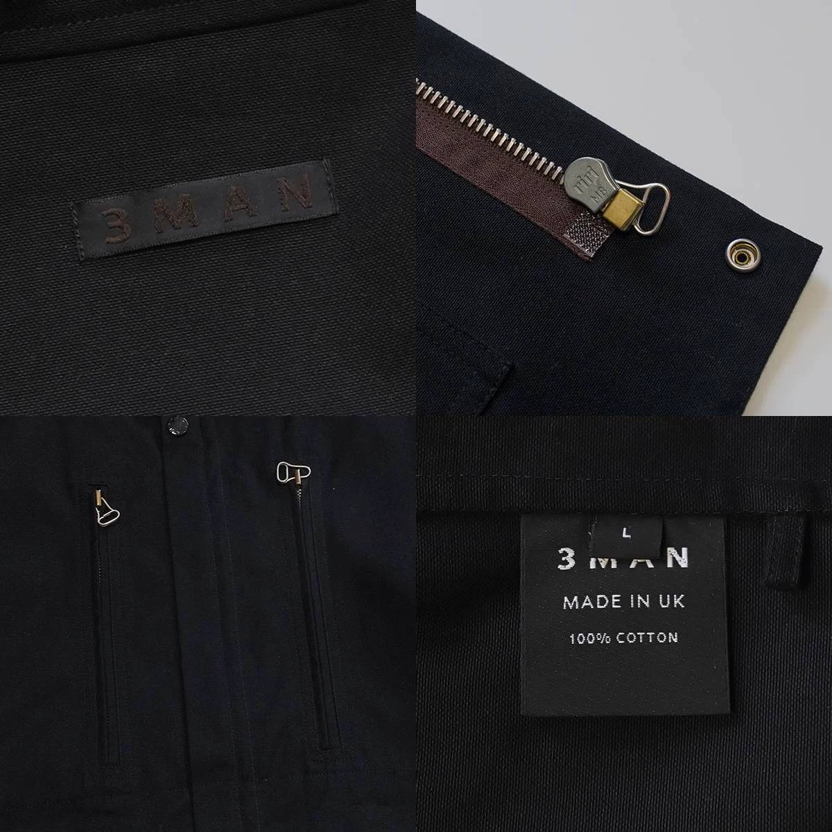 3MAN 3MAN SPORTS JACKET UK Made Cotton Canvas Hooded Black L Size US L / EU 52-54 / 3 - 5 Thumbnail