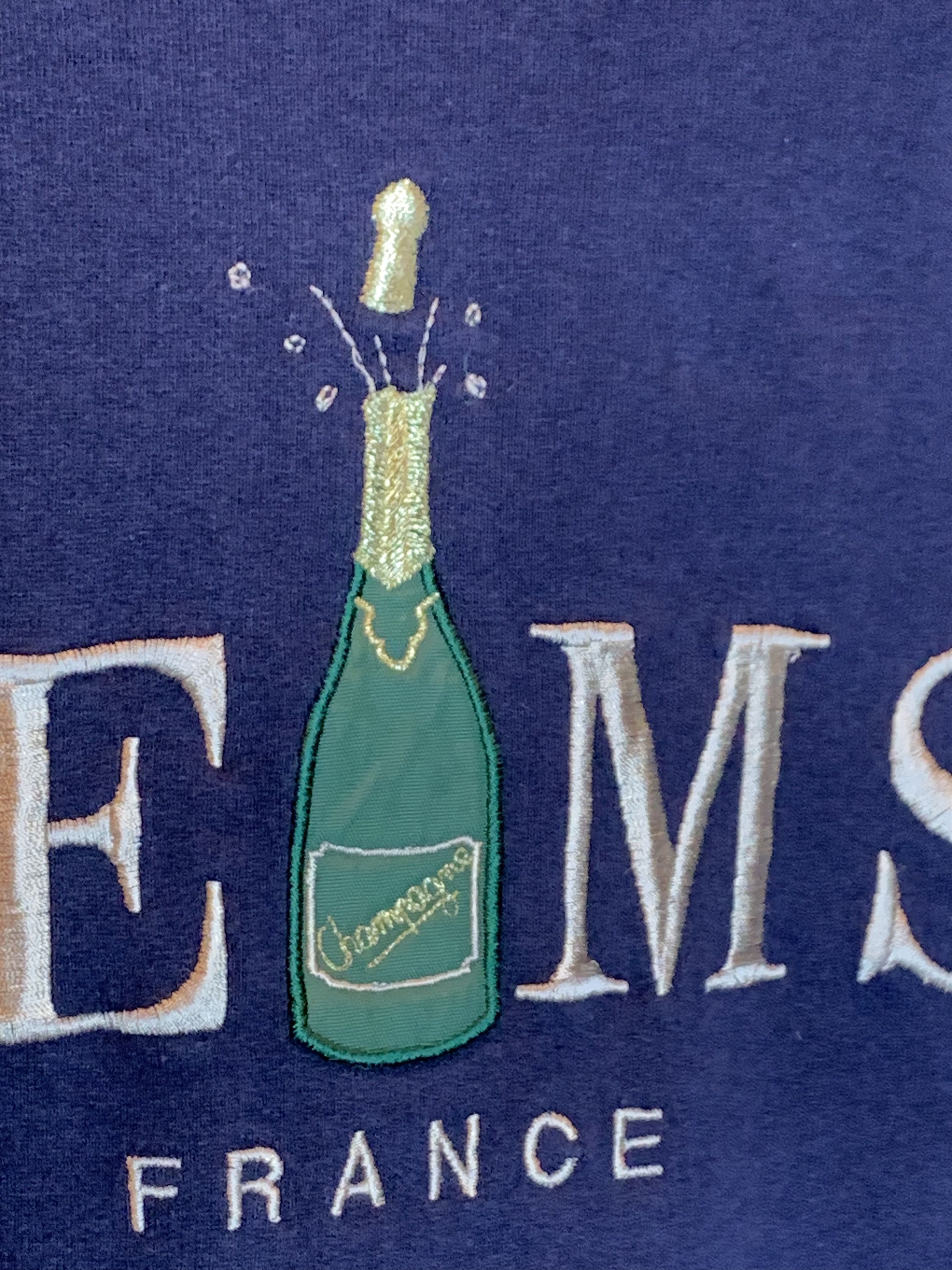 Vintage *RARE* Vintage Reims France Champagne Embroidered Sweatshirt Size US M / EU 48-50 / 2 - 3 Thumbnail