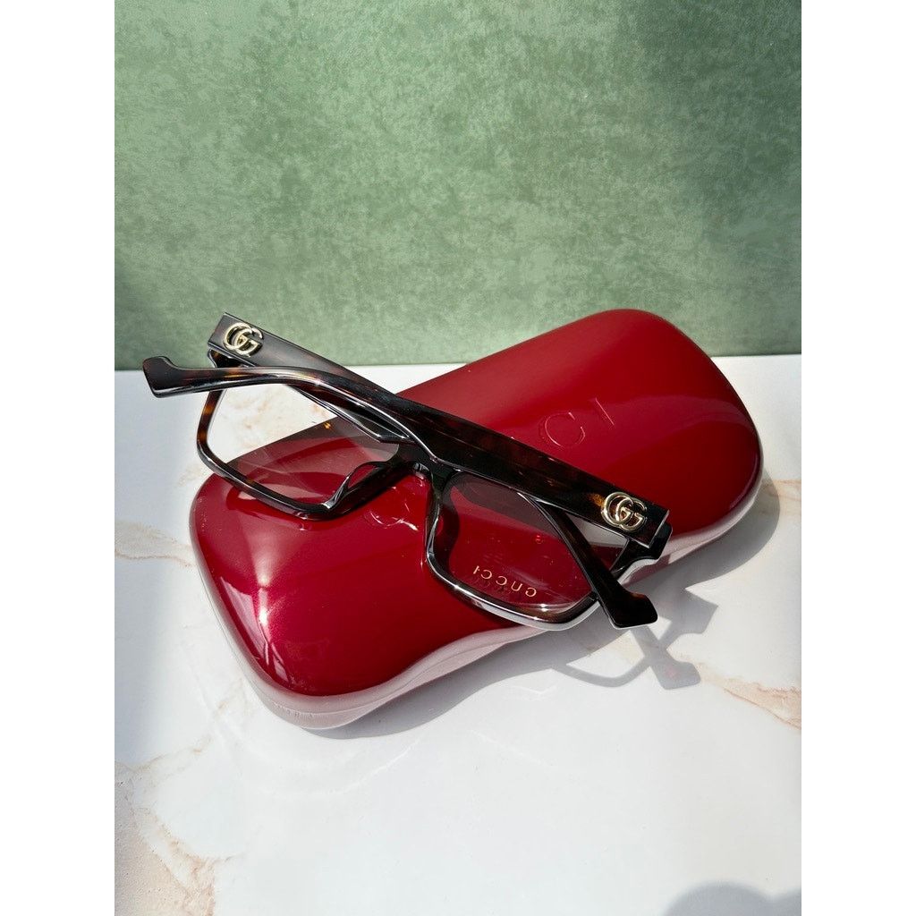 Gucci NEW Gucci GG1476OK Havana Brown Cat Eye Eyeglasses Frames Size ONE SIZE - 3 Thumbnail