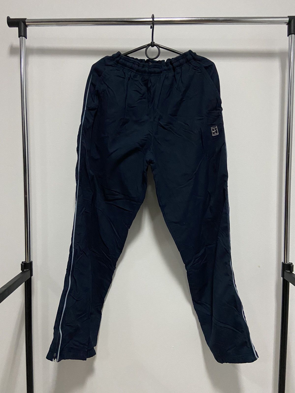 Nike × Vintage Nike Court Vintage Nylon Pants Small Logo stripe Size US 32 / EU 48 - 1 Thumbnail