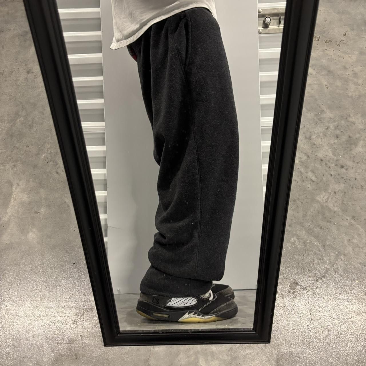 Japanese Brand × Vintage Crazy Vintage Y2K/2000s Dark Grey Black Essential Sweatpants! Size US 36 / EU 52 - 2 Thumbnail