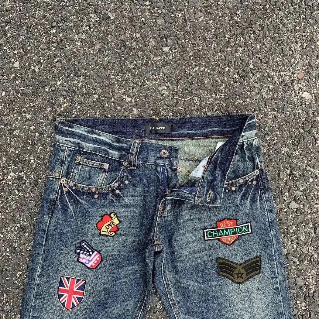 Hysteric Glamour W33 L33🔥La Gate Jeans Embroidery Denim Studded Ripped Pants Size US 33 - 7 Thumbnail