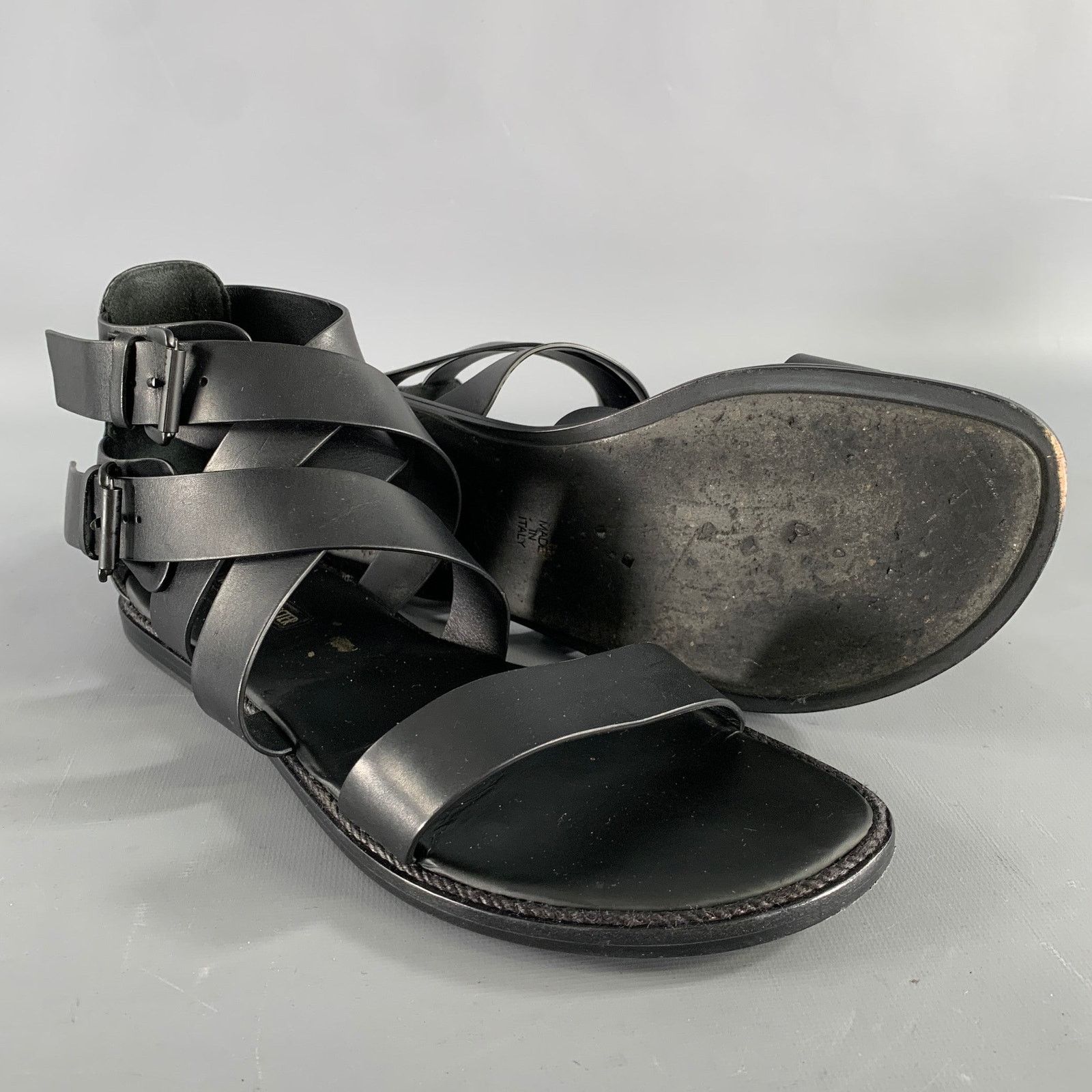 Ann Demeulemeester ANN DEMEULEMEESTER Size 9 Black Leather Strappy Sandals Size US 9 / EU 42 - 5 Thumbnail