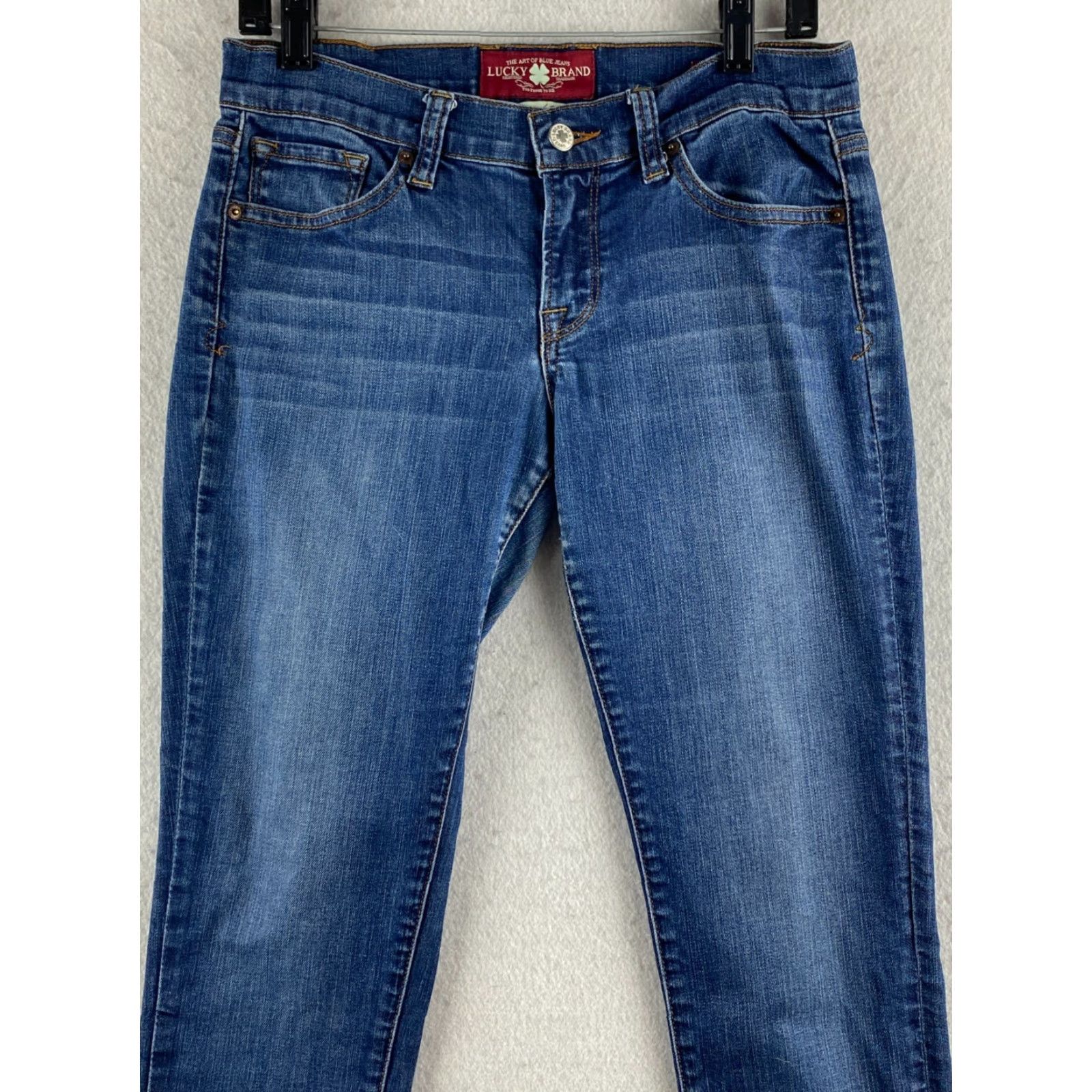 Lucky Brand Lucky Brand Jeans Womens 4 Blue Ankle Charlie Skinny Distressed Stretch Denim Shirt? Size 27" / US 4 / IT 40 - 2 Thumbnail