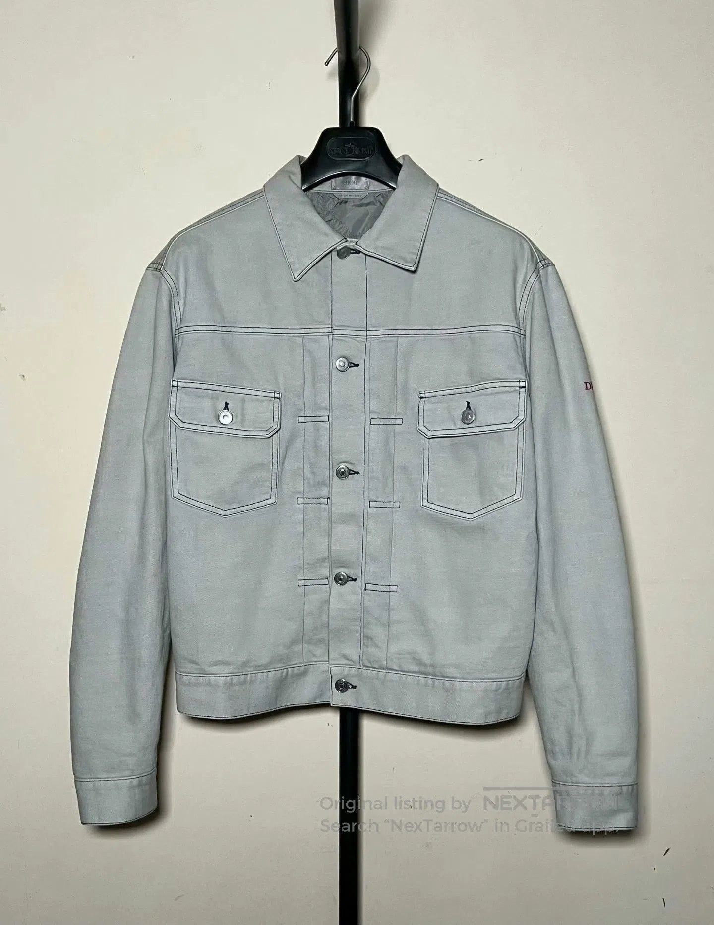 Dior gray-blue tiger embroidered jacket by Dior. Size US L / EU 52-54 / 3 - 1 Thumbnail