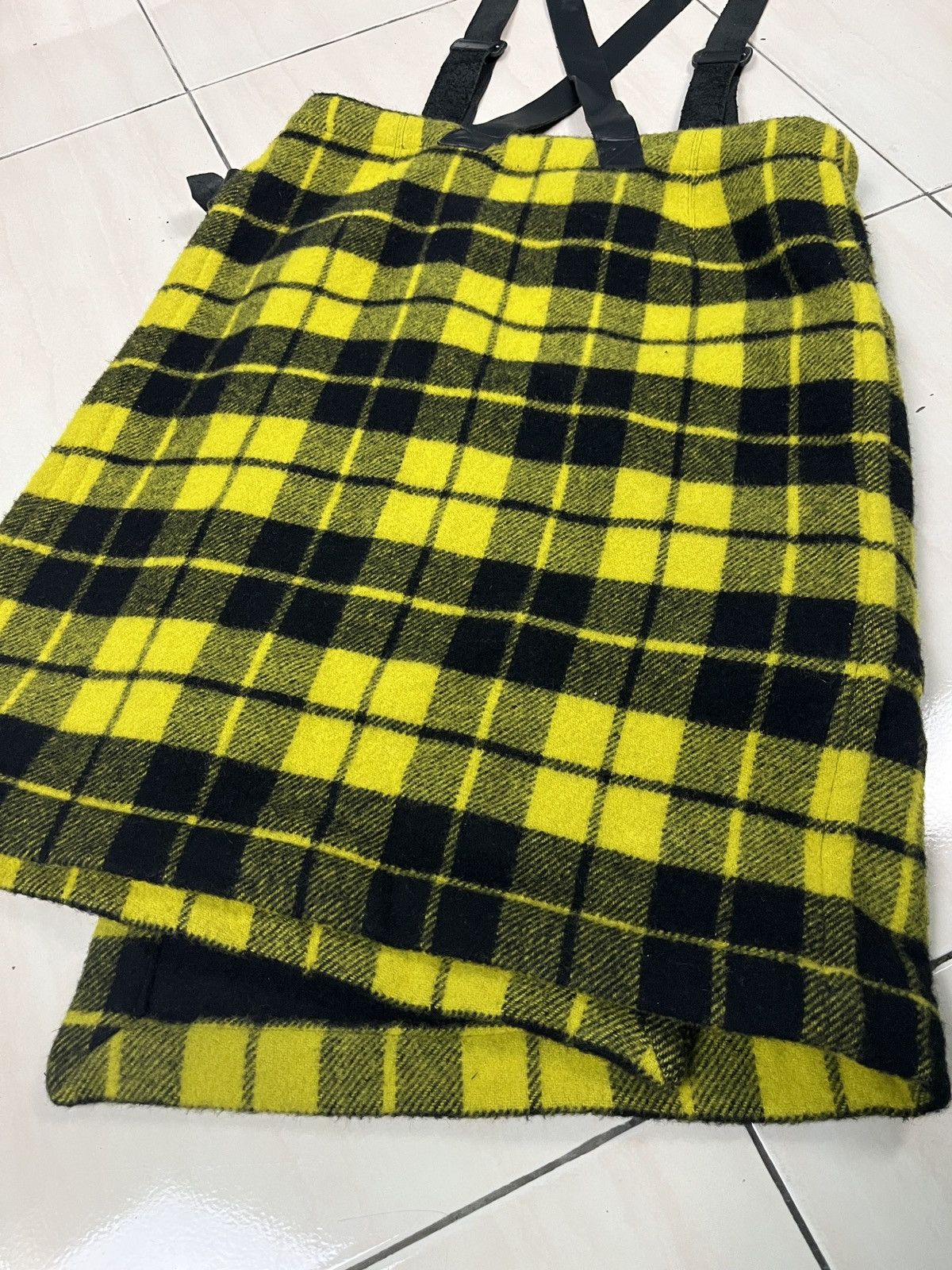 Issey Miyake Tsumori Chisato Tartan Wool Wrap Skirt Leather Suspender Size 30" / US 8 / IT 44 - 10 Thumbnail