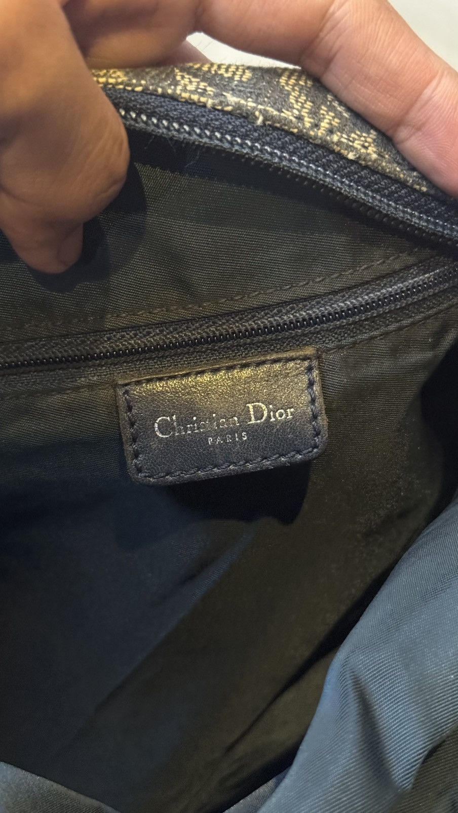 Dior Christian Dior Navy Leather Shoulder Bag Navy blue Size ONE SIZE - 11 Thumbnail