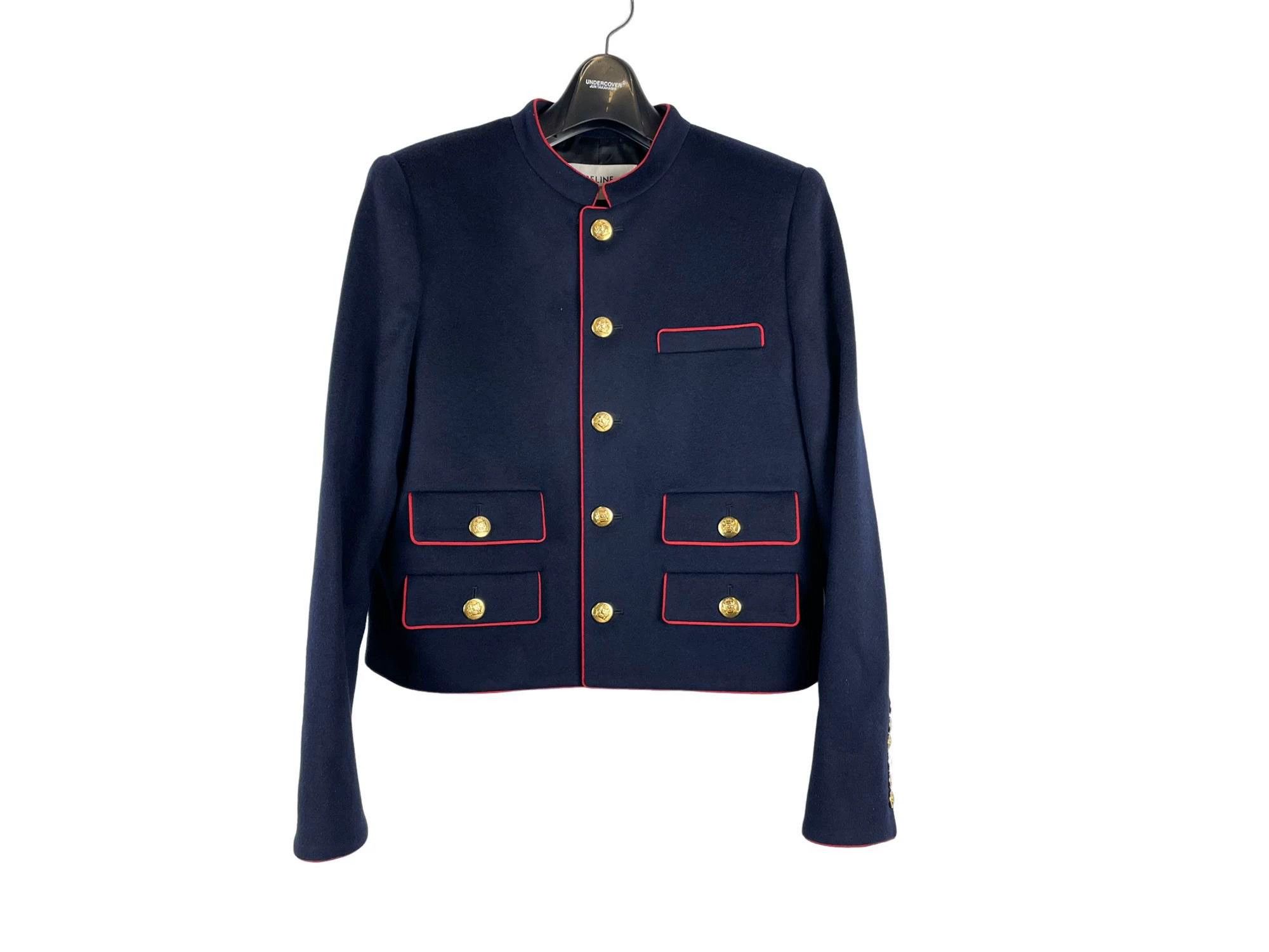 Celine Celine Court Gold Button Wool Short Jacket 38 Size XS / US 0-2 / IT 36-38 - 1 Thumbnail