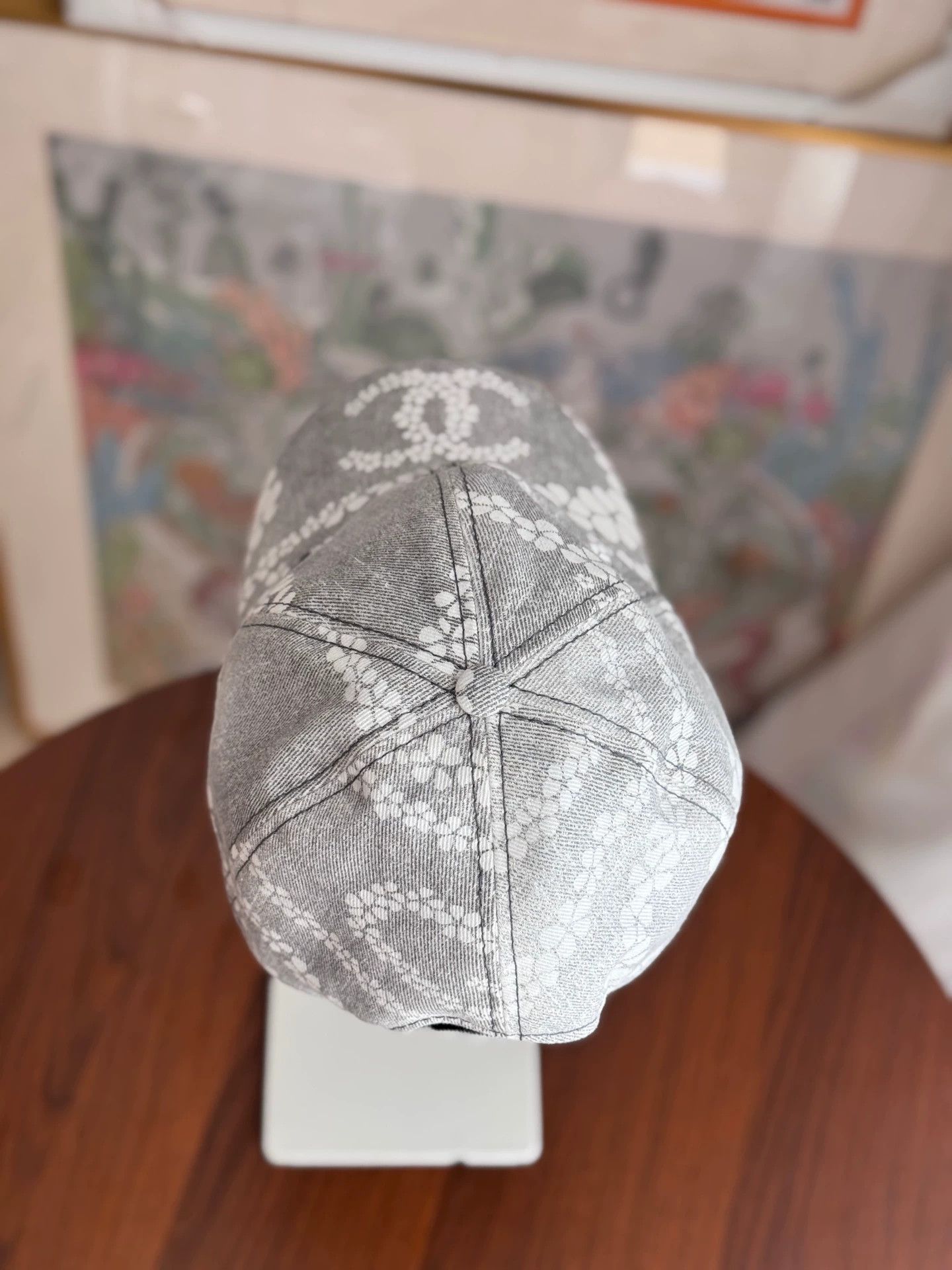Chanel Chanel 25M CocoBeach gray print denim baseball cap 55-60 Size ONE SIZE - 6 Thumbnail