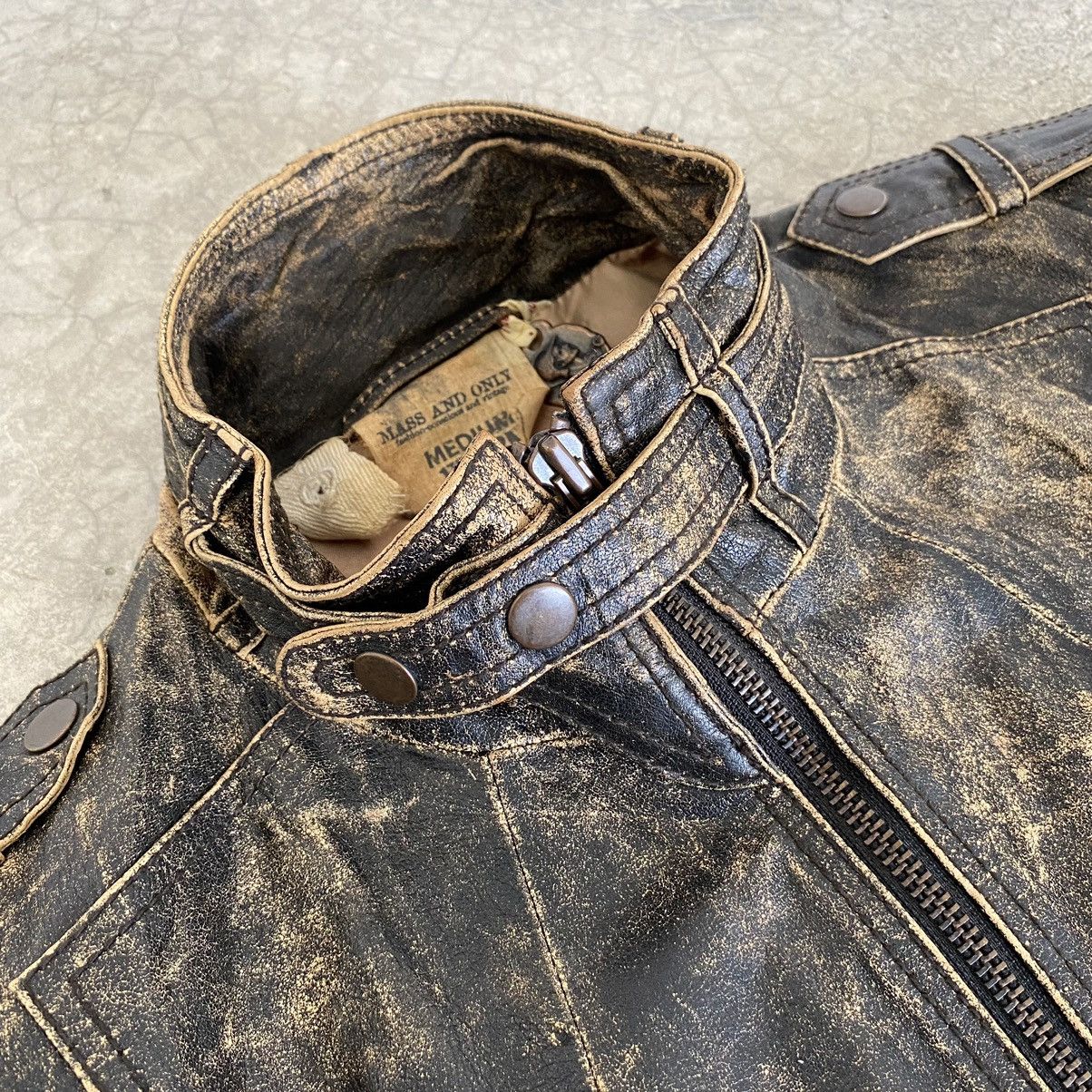 Leather Vintage Mass & Only Faded Patina Buffalo Leather Moto Jacket Size US M / EU 48-50 / 2 - 13 Thumbnail