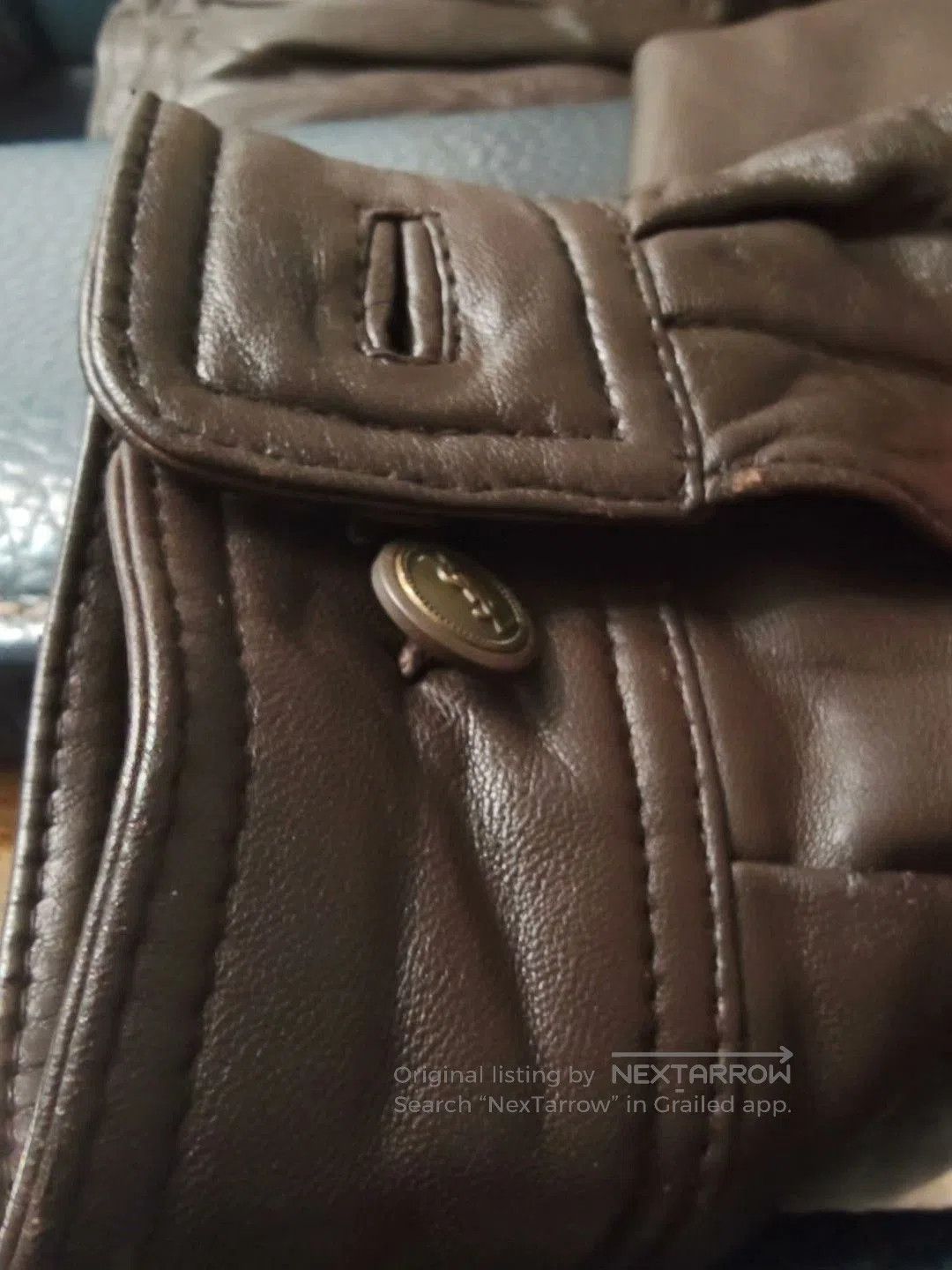 Saint Laurent Paris YSL Vintage Brown Men's Leather Jacket. Size US L / EU 52-54 / 3 - 3 Thumbnail