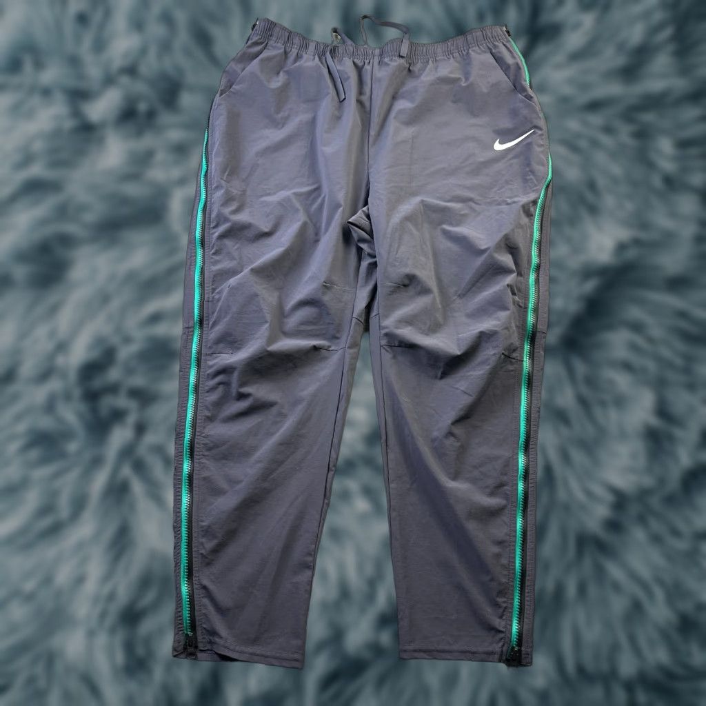 Nike VINTAGE Nike Court Pants Mens XL Blue Sweatpants Tapered Warmup Tennis Side Zip Adjustable Waist Pockets Regular Fit University Theme Mens Size US 36 / EU 52 - 1 Thumbnail
