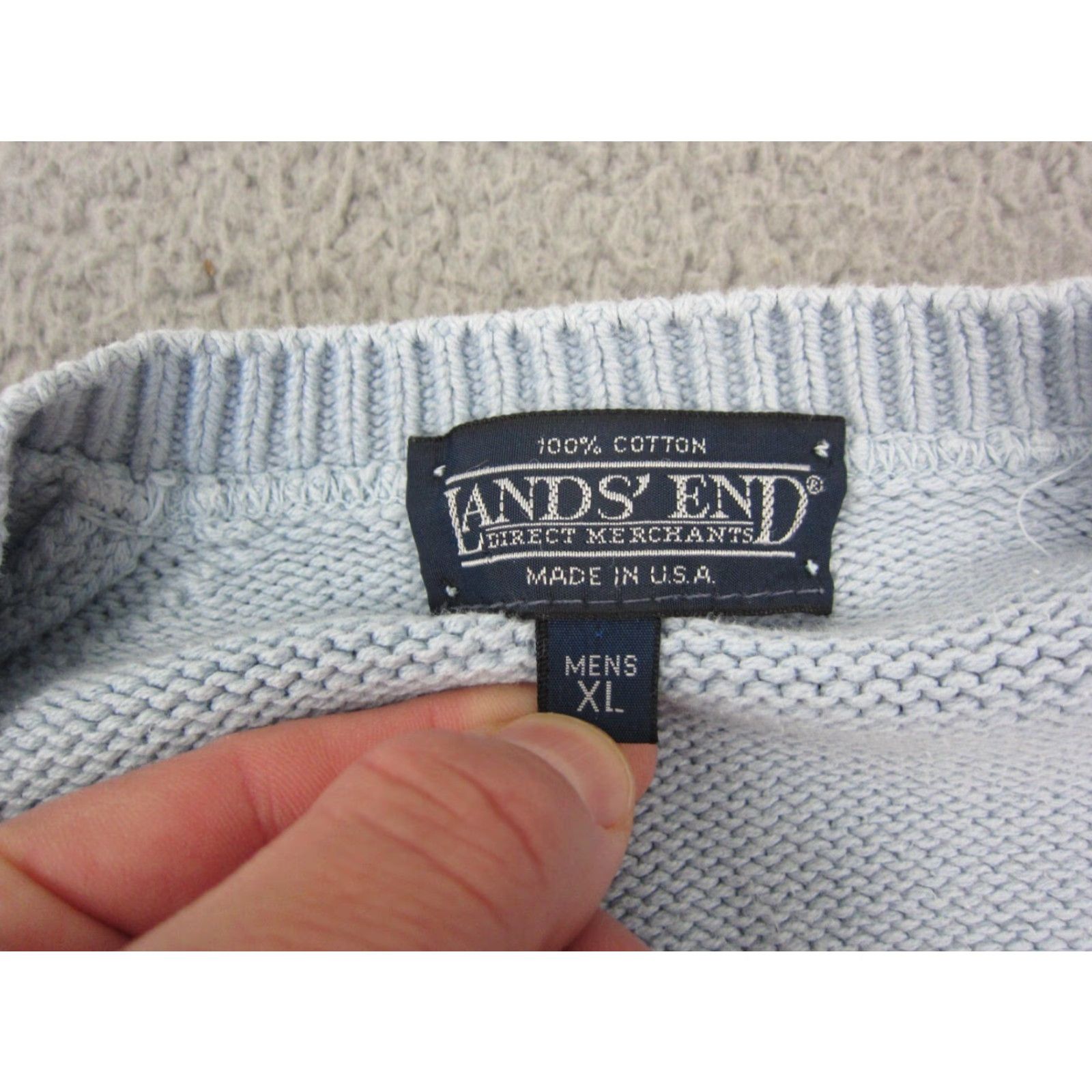 Lands' End VINTAGE Lands' End Sweater Mens XL Blue Knit Pullover 80s 90s USA Include USA Theme Mens XL Blue Lands' End Sweater Size US XL / EU 56 / 4 - 4 Thumbnail