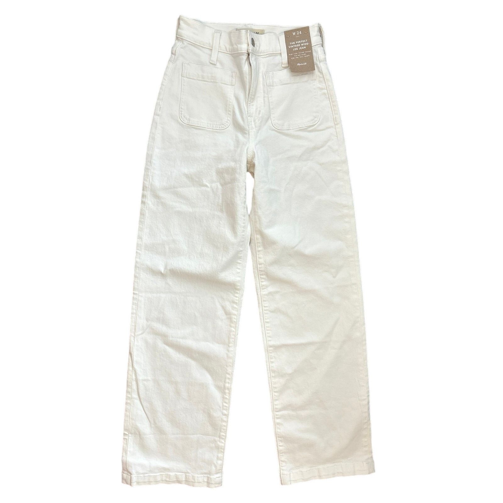 Madewell NWT Madewell Emmett Wide-Leg Jean: Patch Pocket White 24 Size 24" / US 00 / IT 34 - 4 Thumbnail