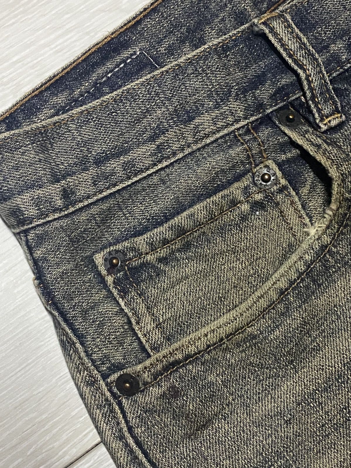 Gap × Palace Vintage Gap Denim Distressed Mud Wash Bootcut Flare Jeans Size US 34 / EU 50 - 7 Thumbnail
