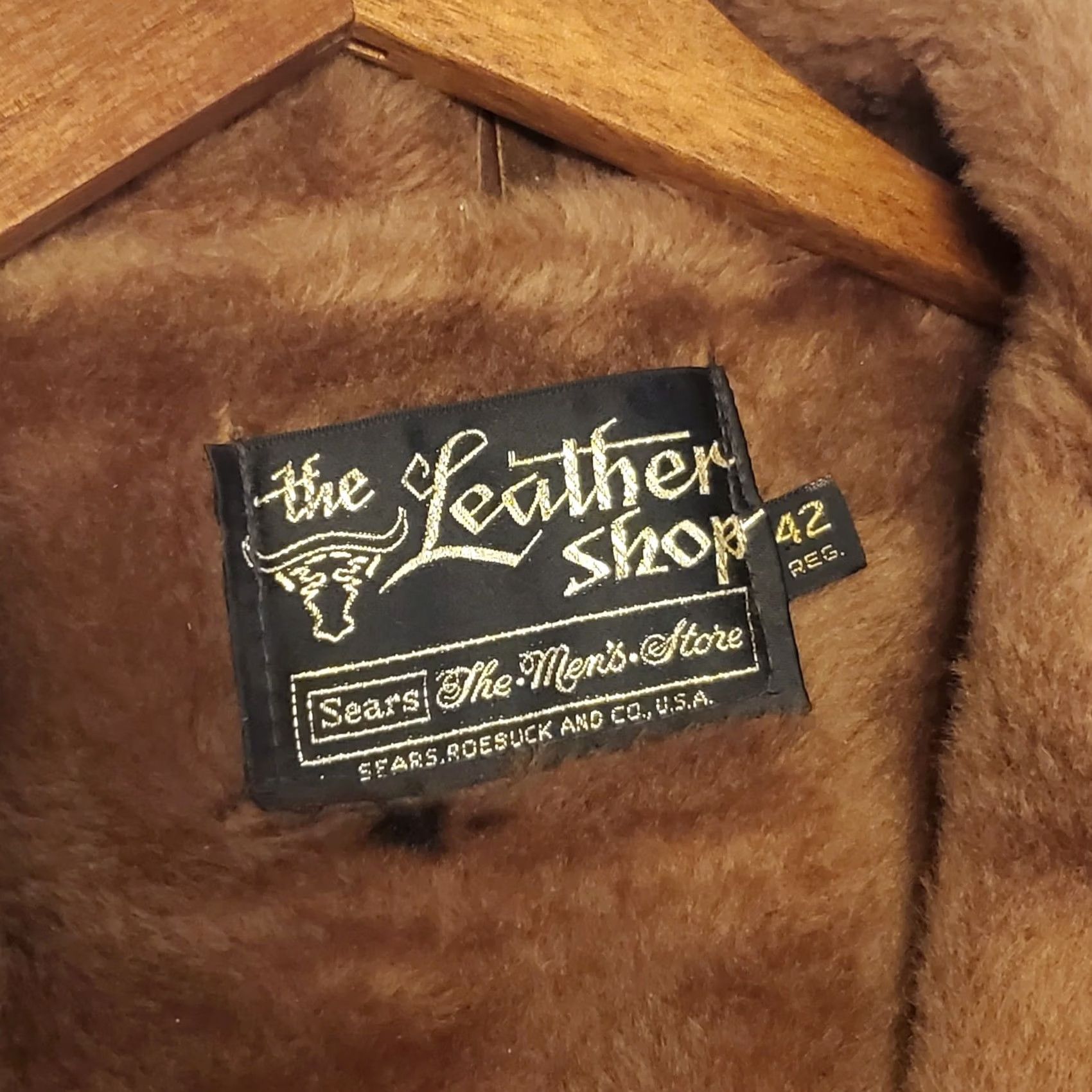 Sears VINTAGE SEARS Mens L Brown Suede Leather Rancher Western Lined Jacket Coat 70s Vtg 42 Size US L / EU 52-54 / 3 - 6 Thumbnail