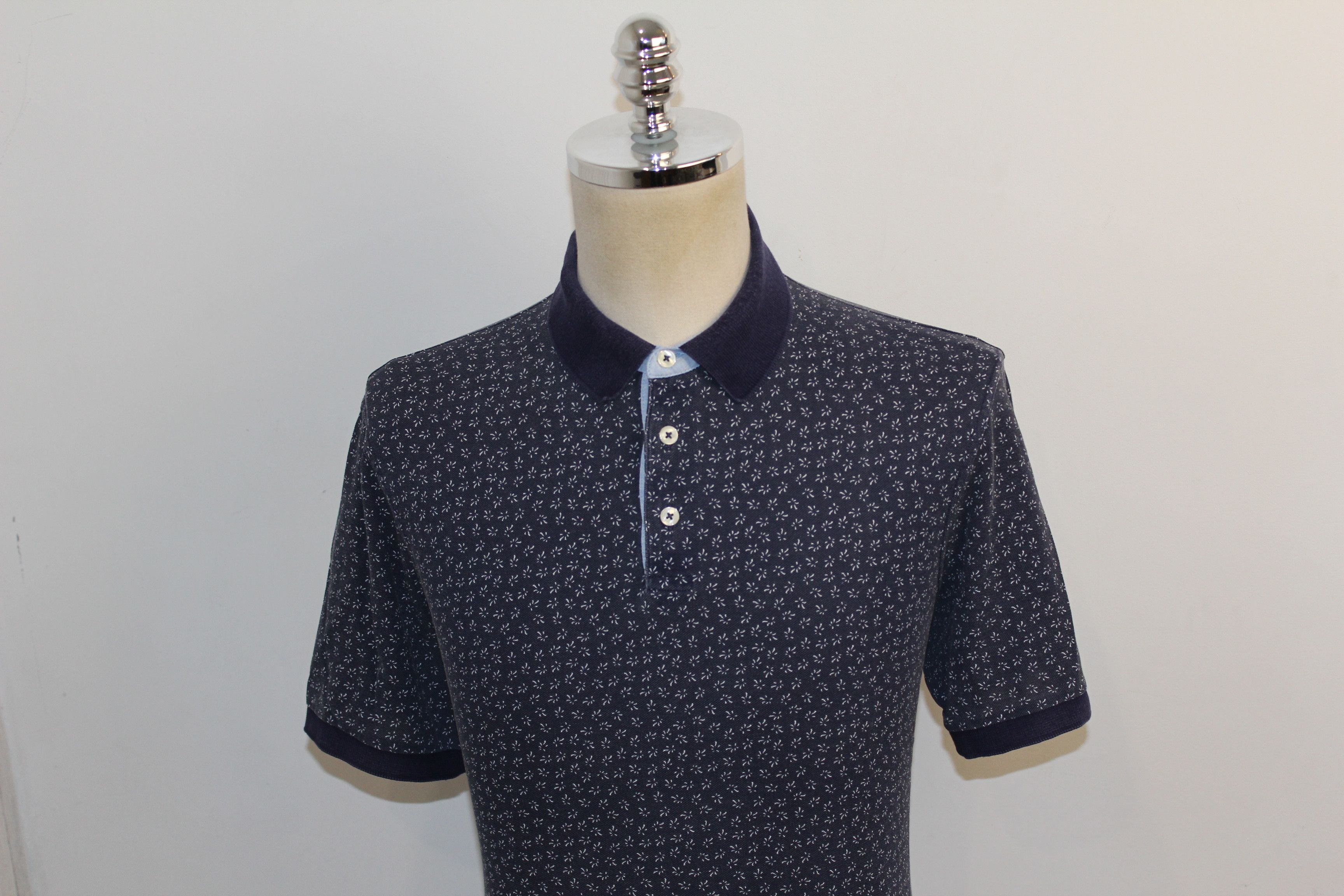 Hackett Men's Hackett Short Sleeve Floral Blue Polo Shirt Size US XL / EU 56 / 4 - 5 Thumbnail