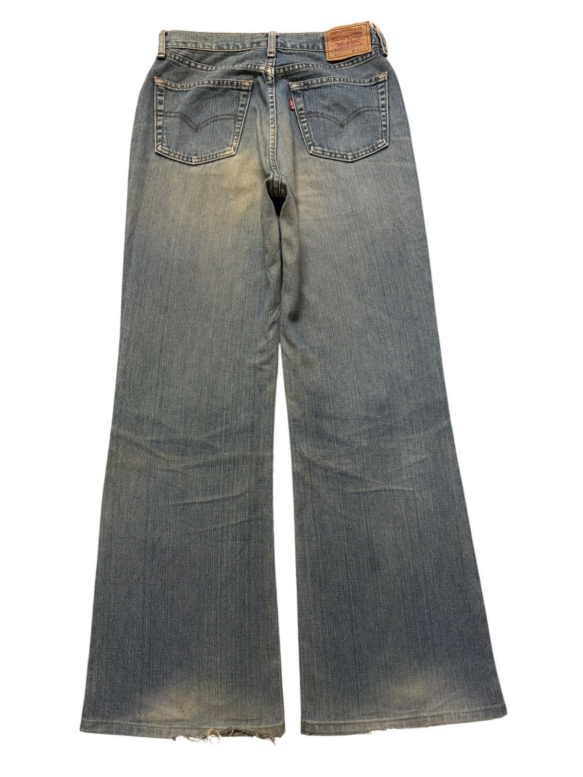 Levi's Vintage 90s Levis 557 Blue Mud Wash Wide Leg Bootcut Loose Size US 28 / EU 44 - 2 Thumbnail