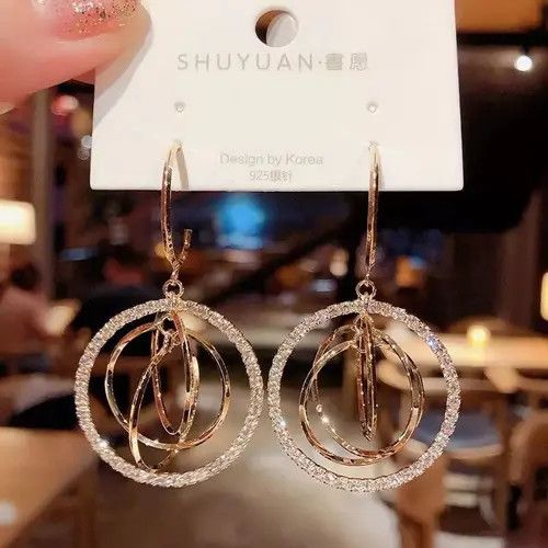 VIBE Women's Geometric Drop Earrings 2021 New Round Size ONE SIZE - 1 Thumbnail