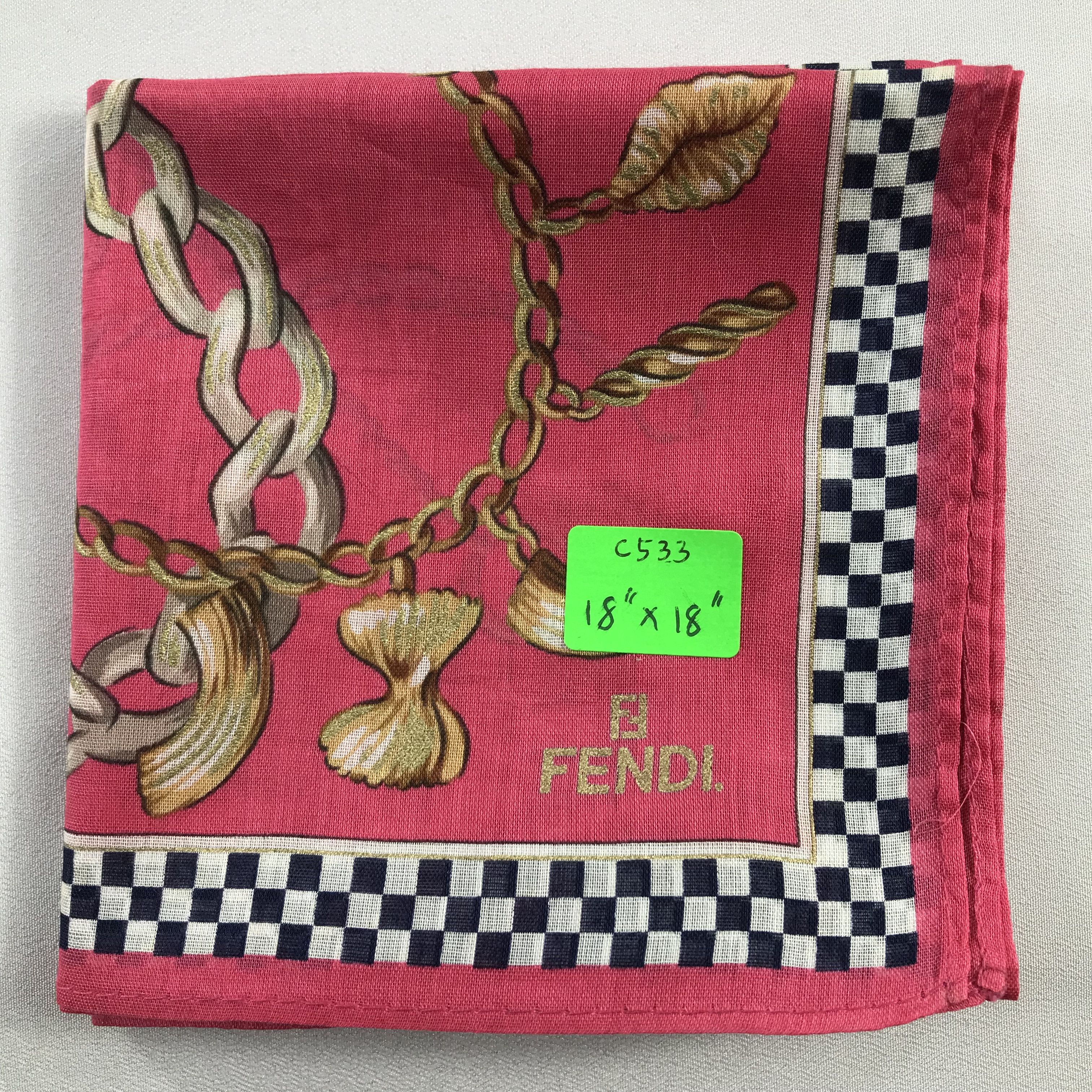 Vintage FeNdI Handkercheif / Bandana / Neckerchief C533 Size ONE SIZE - 7 Thumbnail
