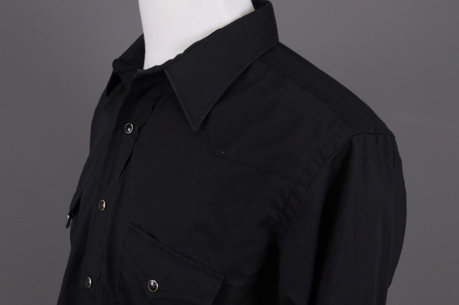 Wrangler Vintage Wrangler Black USA Long Tails Shirt Size 17 / 33 Size US M / EU 48-50 / 2 - 8 Thumbnail