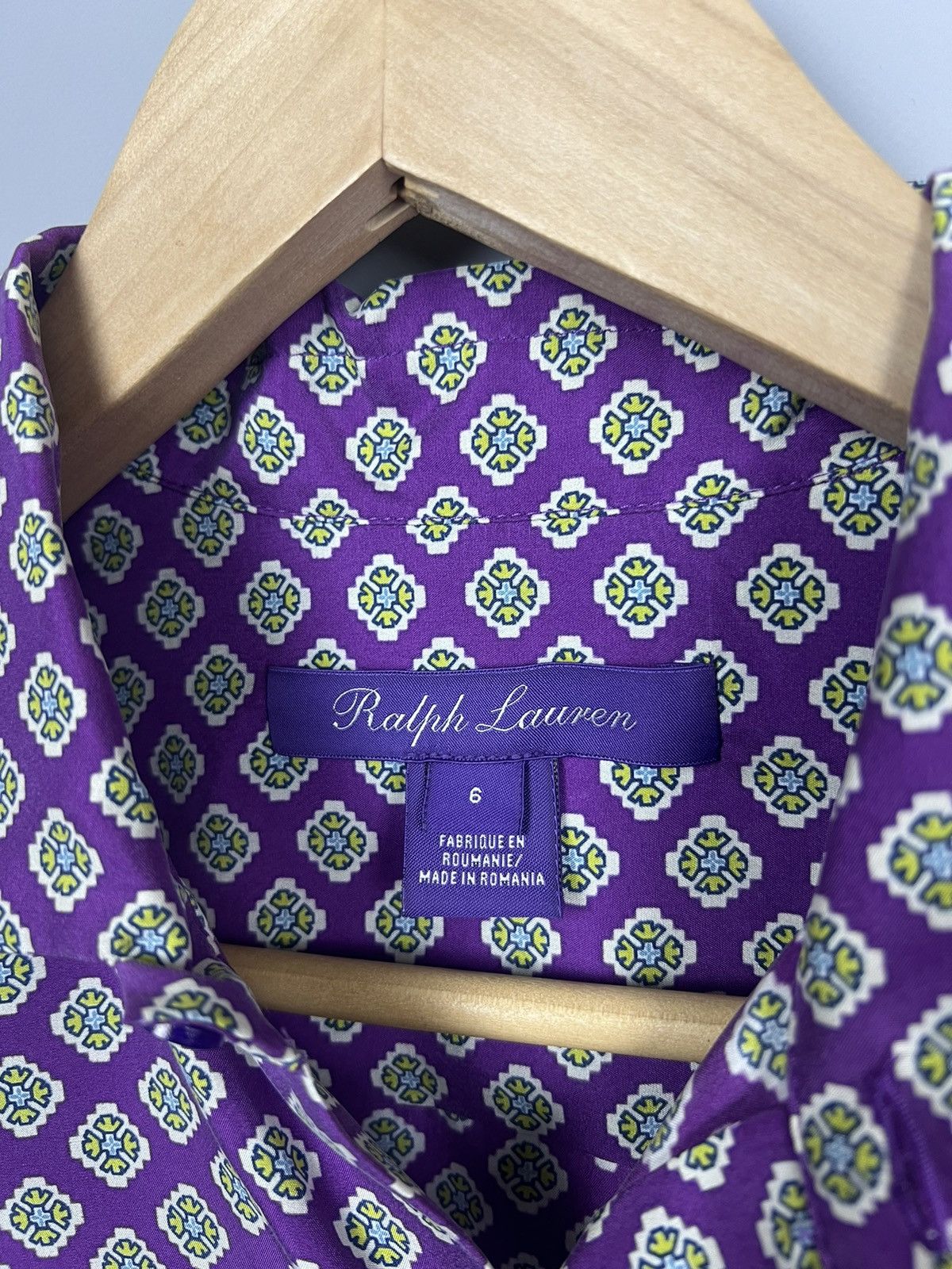 Ralph Lauren Purple Label Ralph Lauren silk Shirt geometric print Rare Size M / US 6-8 / IT 42-44 - 8 Thumbnail