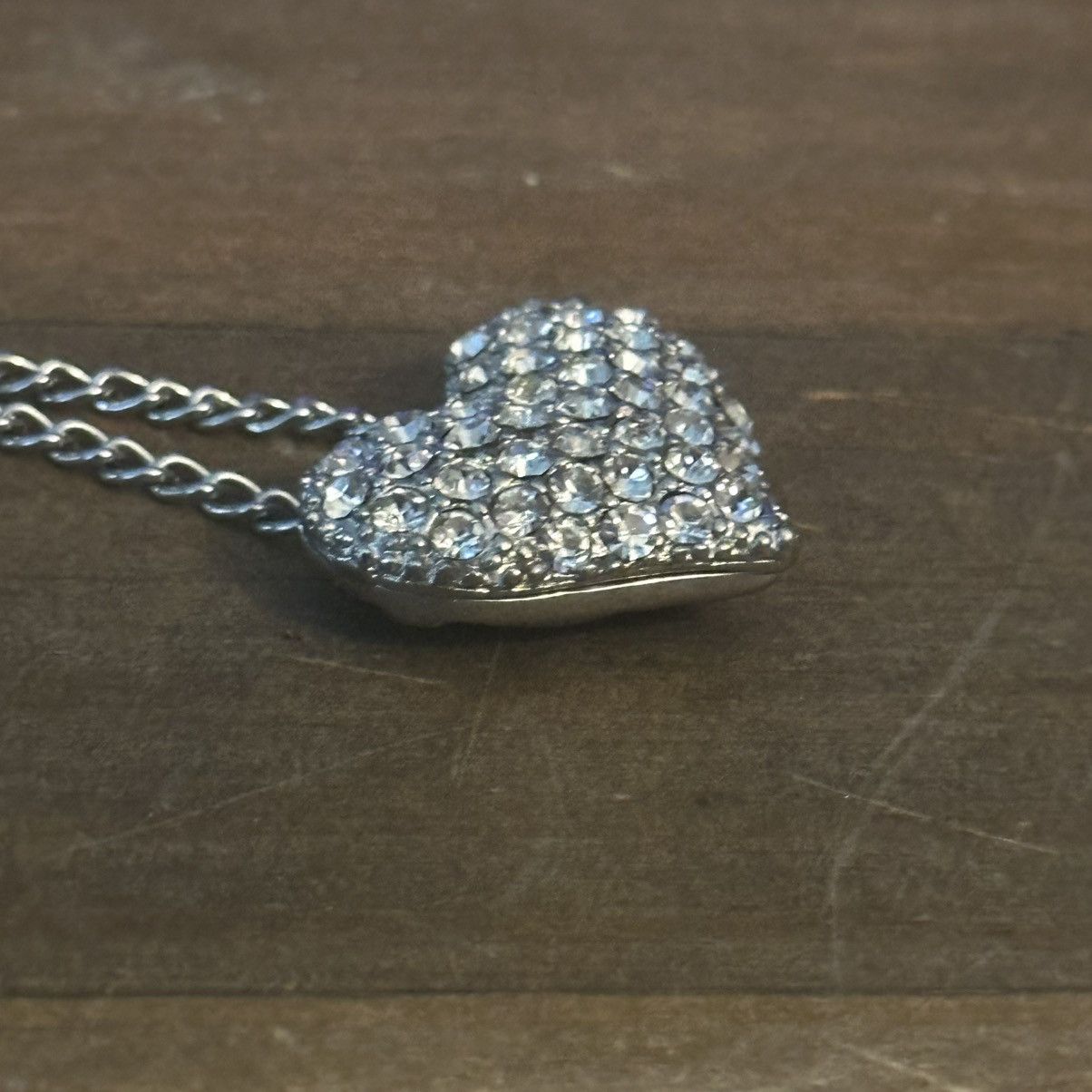 Other Silver tone paved rhinestone heart pendant necklace Size ONE SIZE - 5 Thumbnail