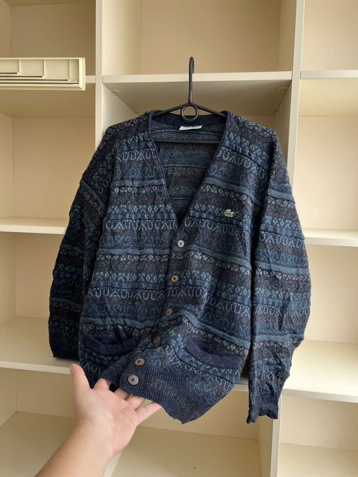Lacoste Vintage 1990s Lacoste Cardigan Sweater Size US L / EU 52-54 / 3 - 10 Thumbnail